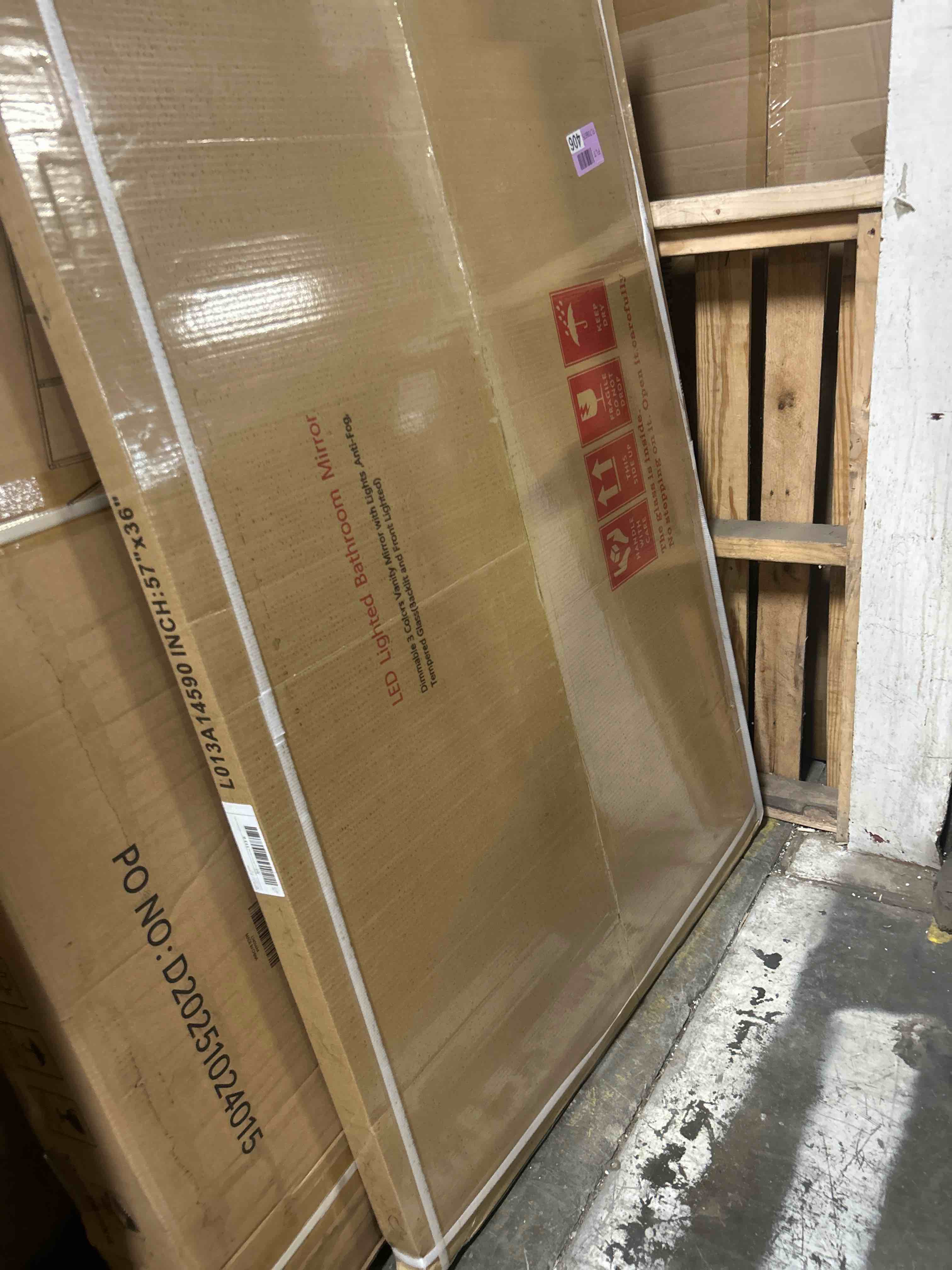 Condition photo showing New/Like New for amorho 48" x40" led bathroom mirror black frame, front light and backlit, stepless dimmable, anti-fog, shatter-proof, memory, 3 colors, double led vanity mirror 48"l x 40"w black frame