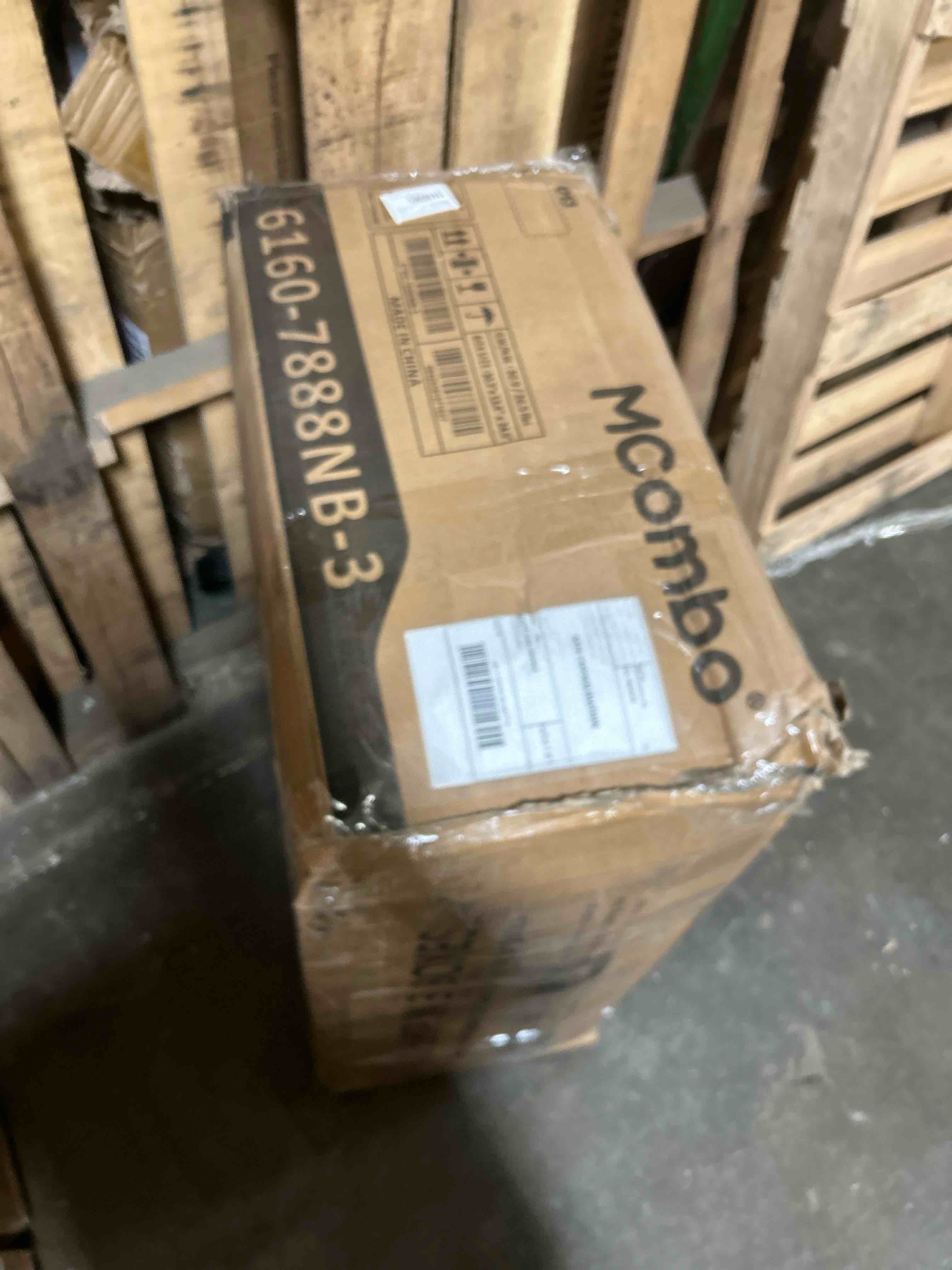 Condition photo showing As Is for mcombo triple motor power lift recliner chair with massage and lumbar&seat heating, rolled arms, adjustable headrest for elderly people, fabric (box 3 of 3 only )