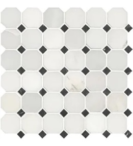 octagon and dot marble mosaic wall & floor tile