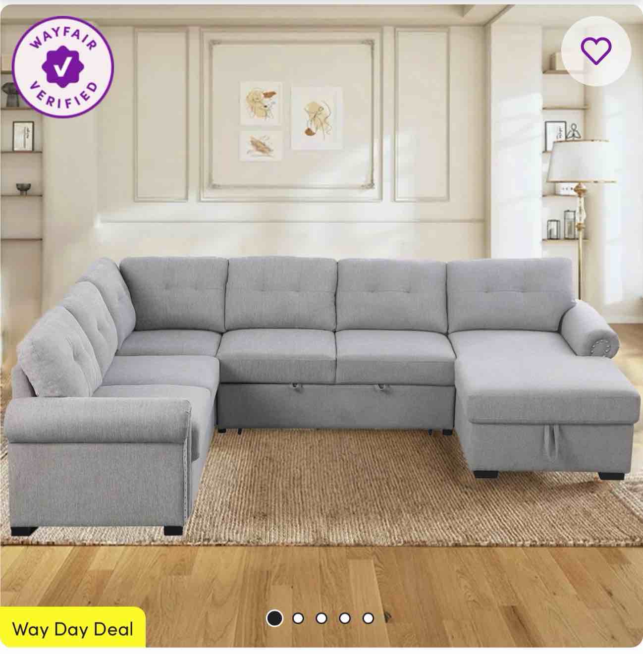 nazlije upholstered pull-out sleeper sectional chaise with storage