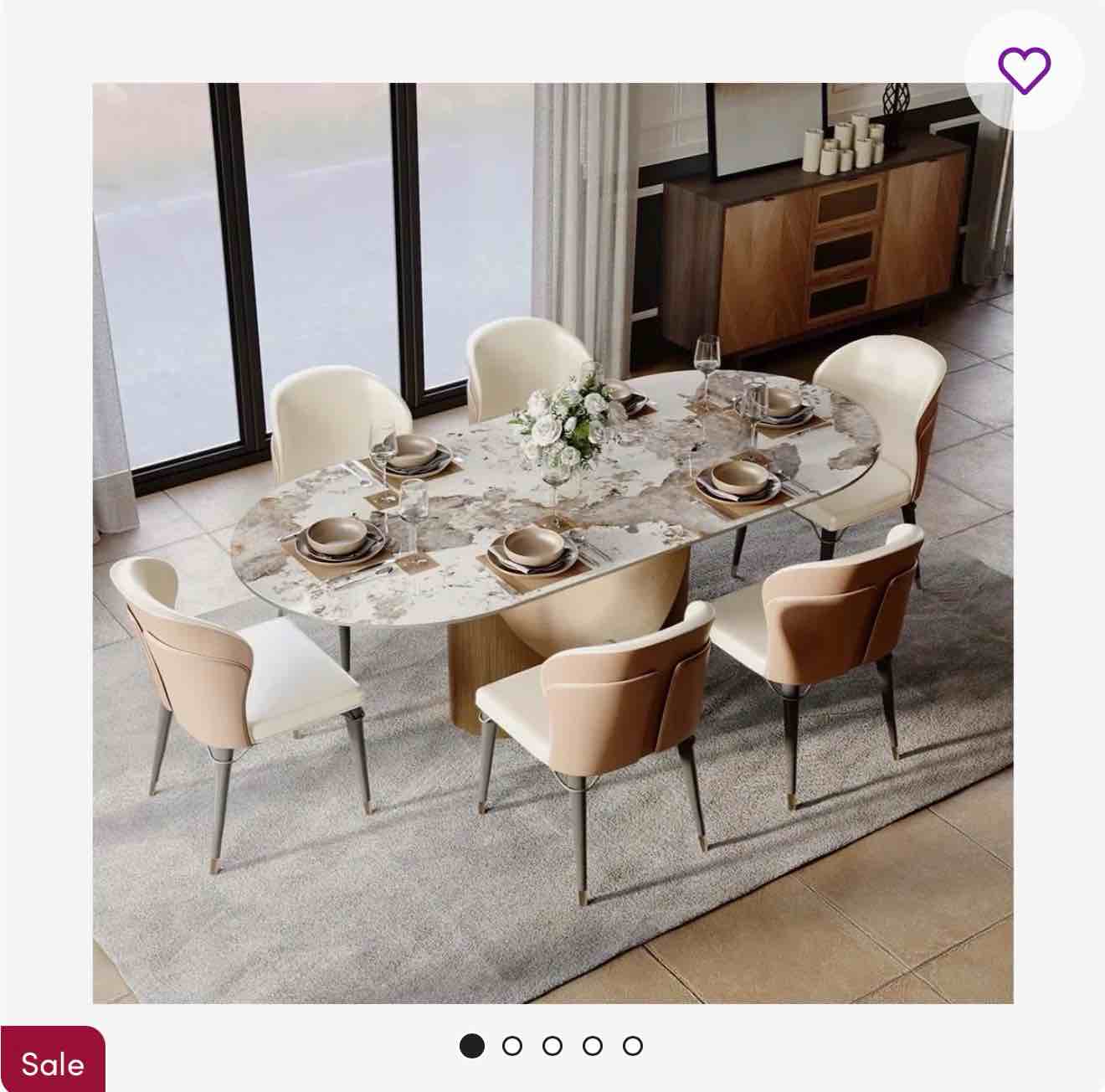 Modern Minimalist Oval Dining Table with Sintered Stone Tabletop, Pedestal Base Dining Table