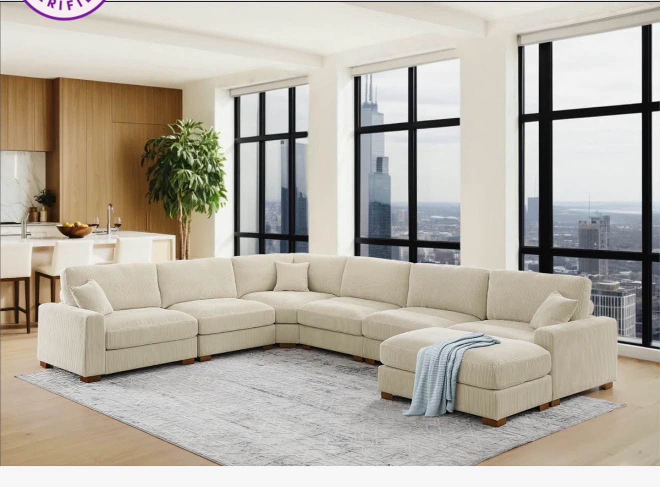Aristedes Corduroy Sectional
