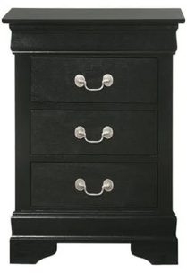 Louis Phillipe Nightstand with 3 Drawers Bed Side Table Solid Wood Nightstand Bedroom End Tables