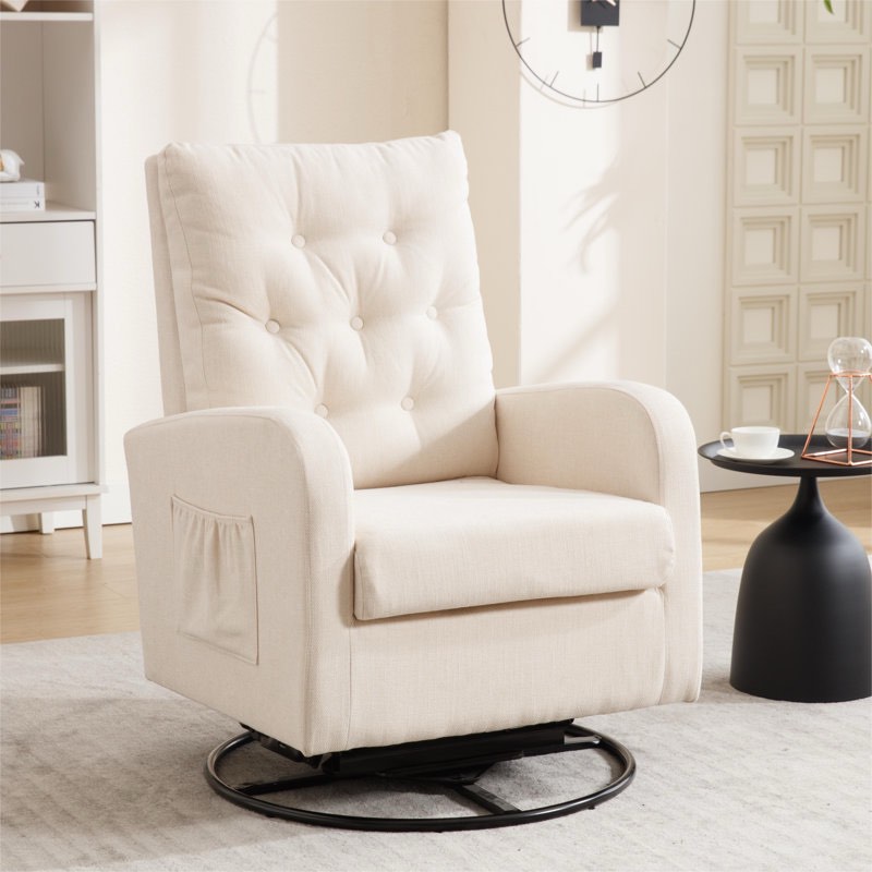 Tahliyah Upholstered Swvel Roker Glier Nursry Chir with High Back