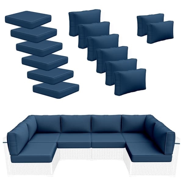 14 - Piece Outdoor 5" Replacement Cushion Set Seat/Back Cushion