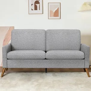 george oliver 68" loveseat sofa, comfy linen couches for living roc