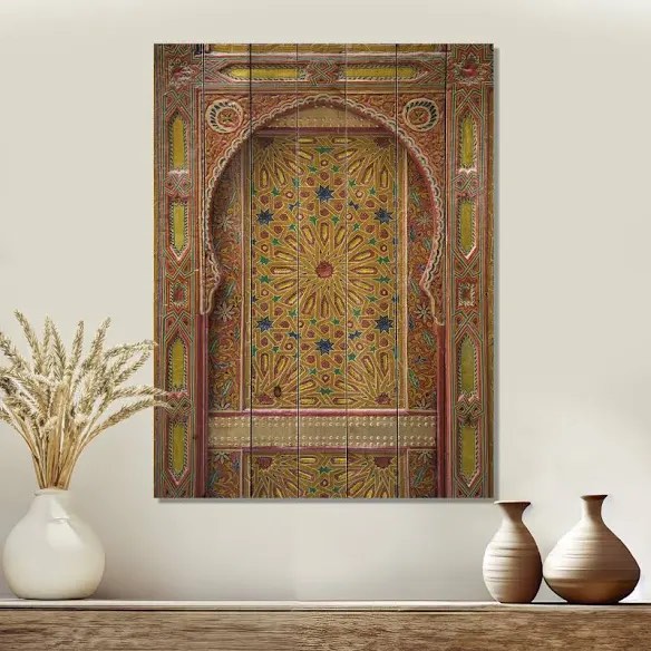 East Urban Home Moroccan Entrance Door Print On Wood Wall Art