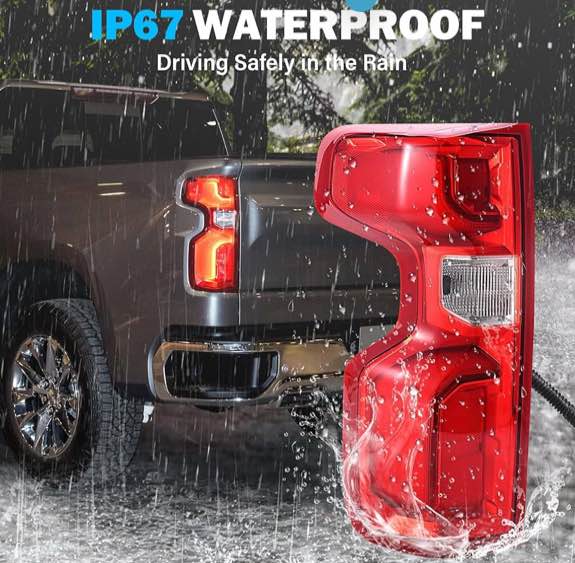 LED Tail Light Assembly Compatible with 2019-2023 Chevy Silverado 1500 2500HD 3500HD Taillights Brake Rear Lamp with Bulb and Harness Left Driver Side (Only Fit Factory LED Model)