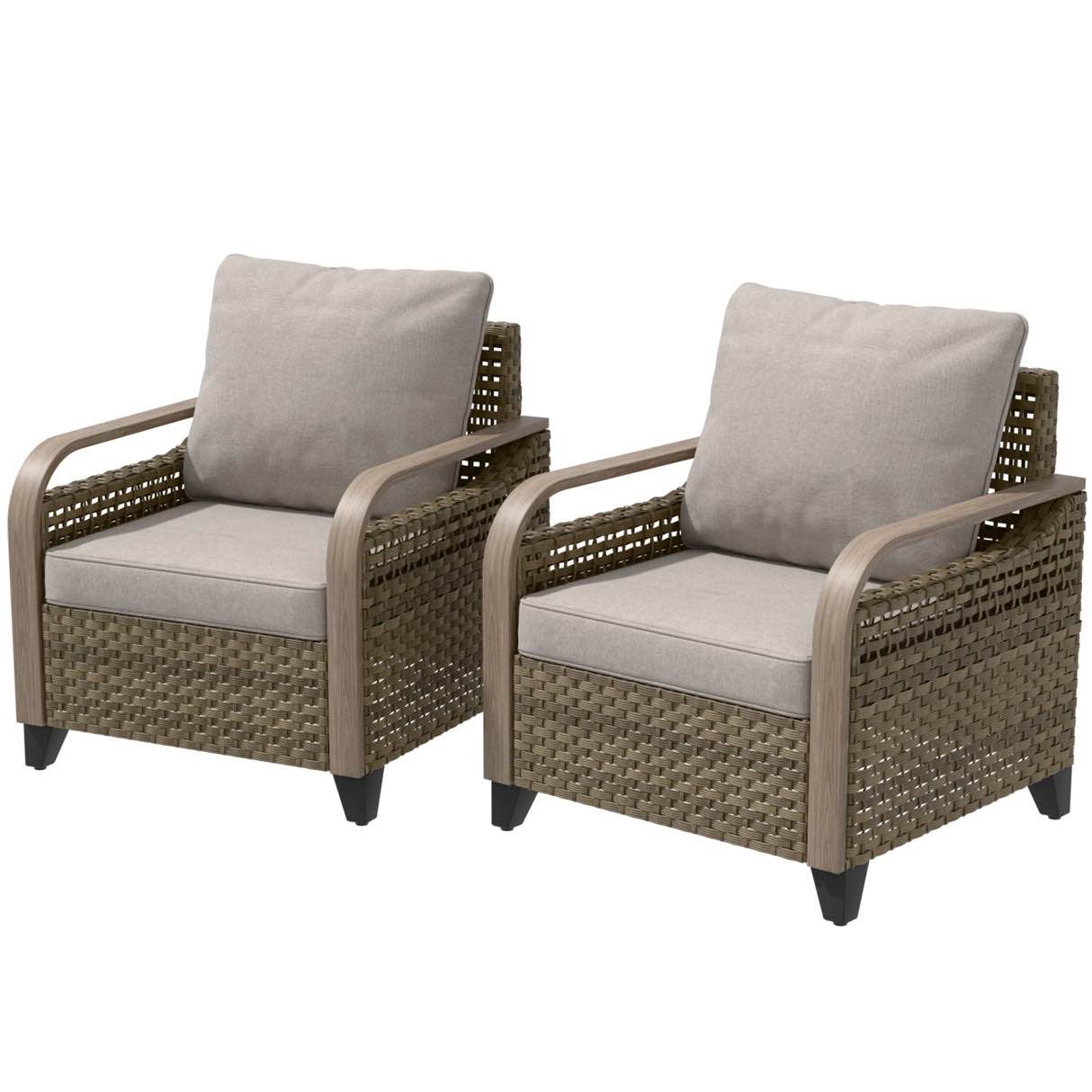1 Wicker club chair (curved arm) color: gray