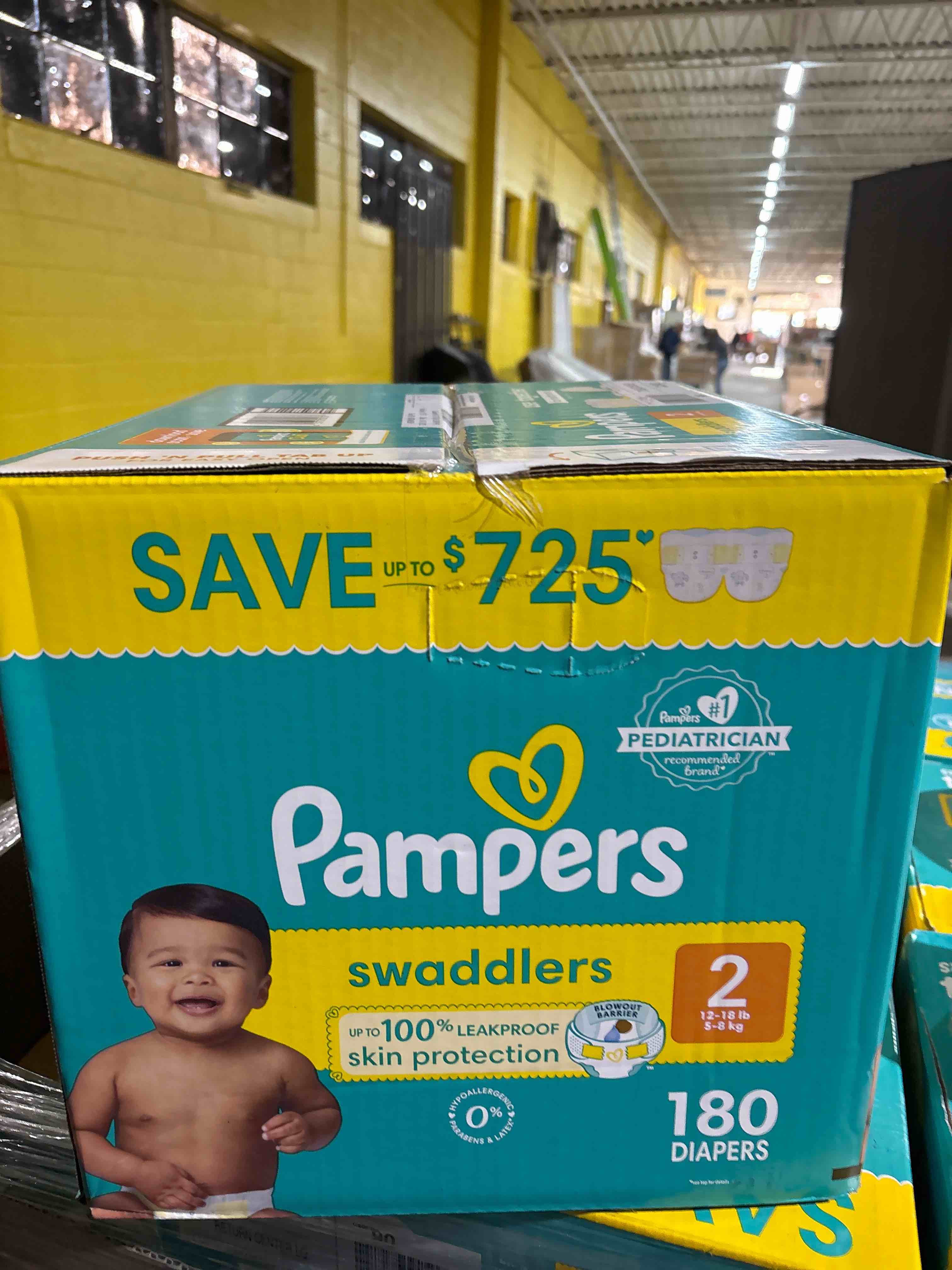 Pampers Baby Diapers - Swaddlers - Size 2, 180  Count, Ultra Absorbent Disposable Infant Diaper