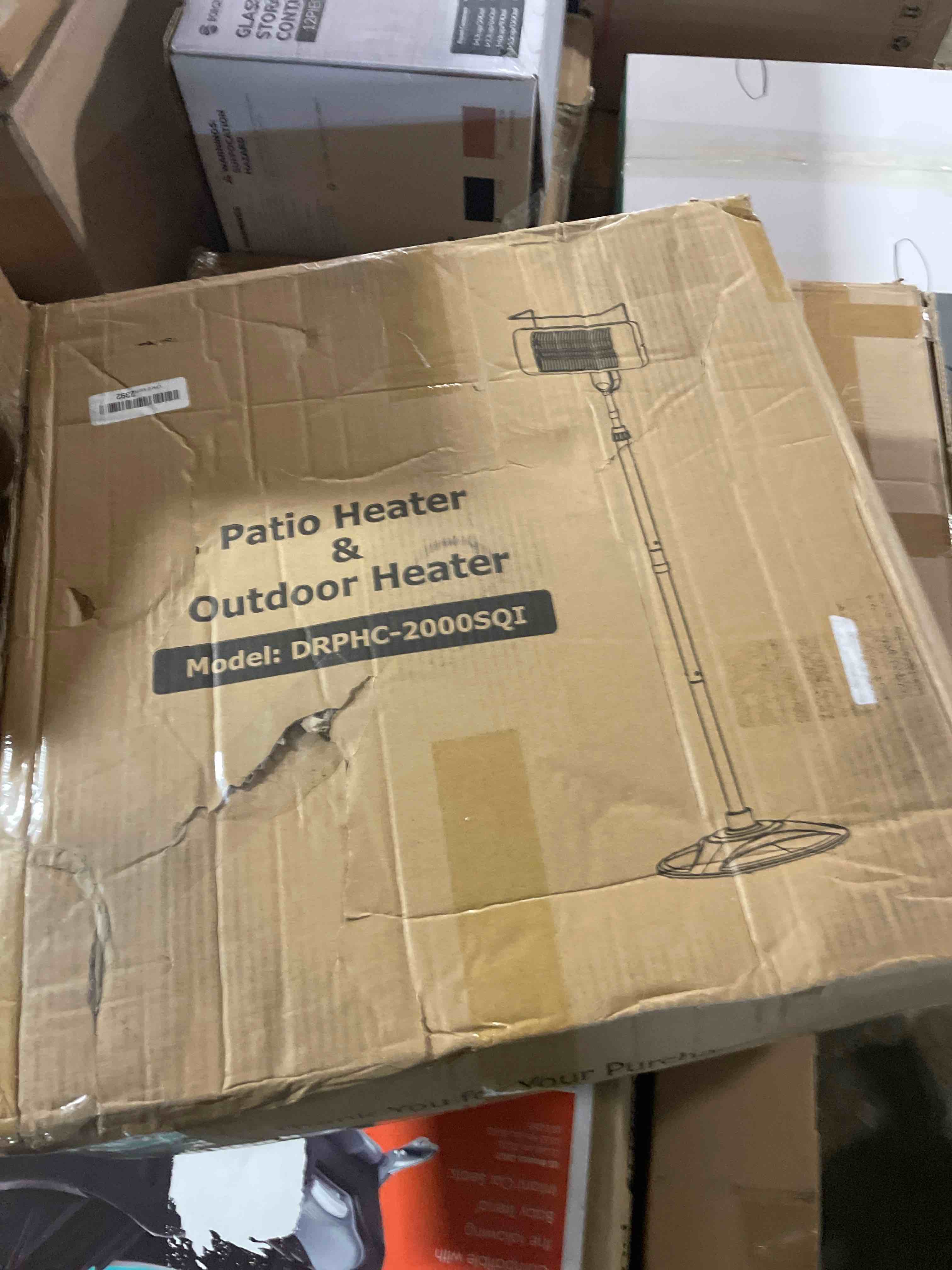 Condition photo showing New/Like New for Outdoor Heaters for Patio, 1500W, 3 Heat Modes & 12H Timer, IP54 Waterproof Electric Heater with Adjustable Height, Tip-Over Protection, 78" Portable Infrared Heater for Indoor Outdoor use, Matte Matte Black