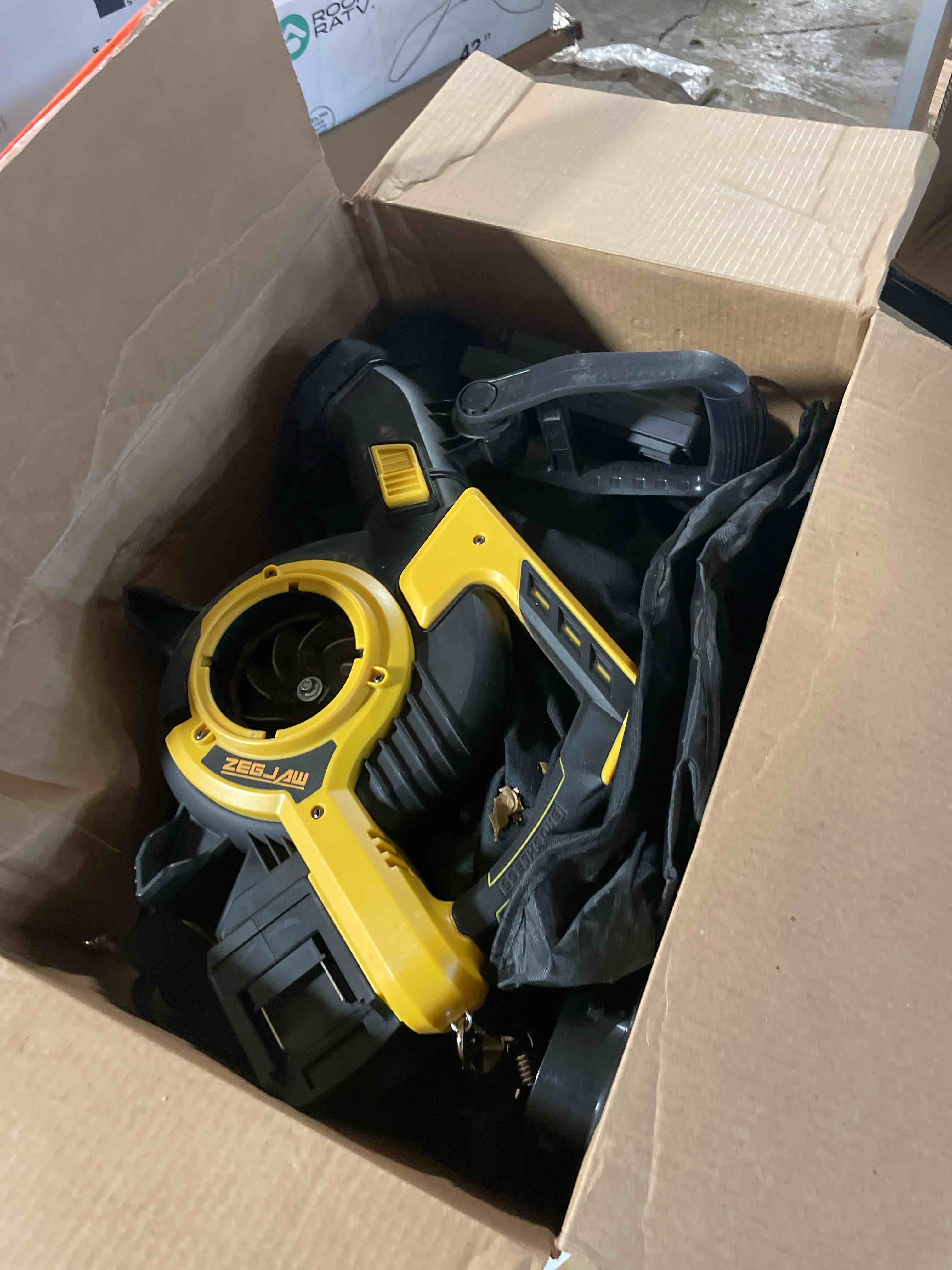 Condition photo showing As Is for 3-in-1 Cordless Leaf Blower & Vacuum, Leaf Vacuum Mulcher with Bag, 40V 170MPH 360CFM 5 Speeds Electirc Leaf Blowers for Lawn Care 2x4.0Ah Battery & Charger Included