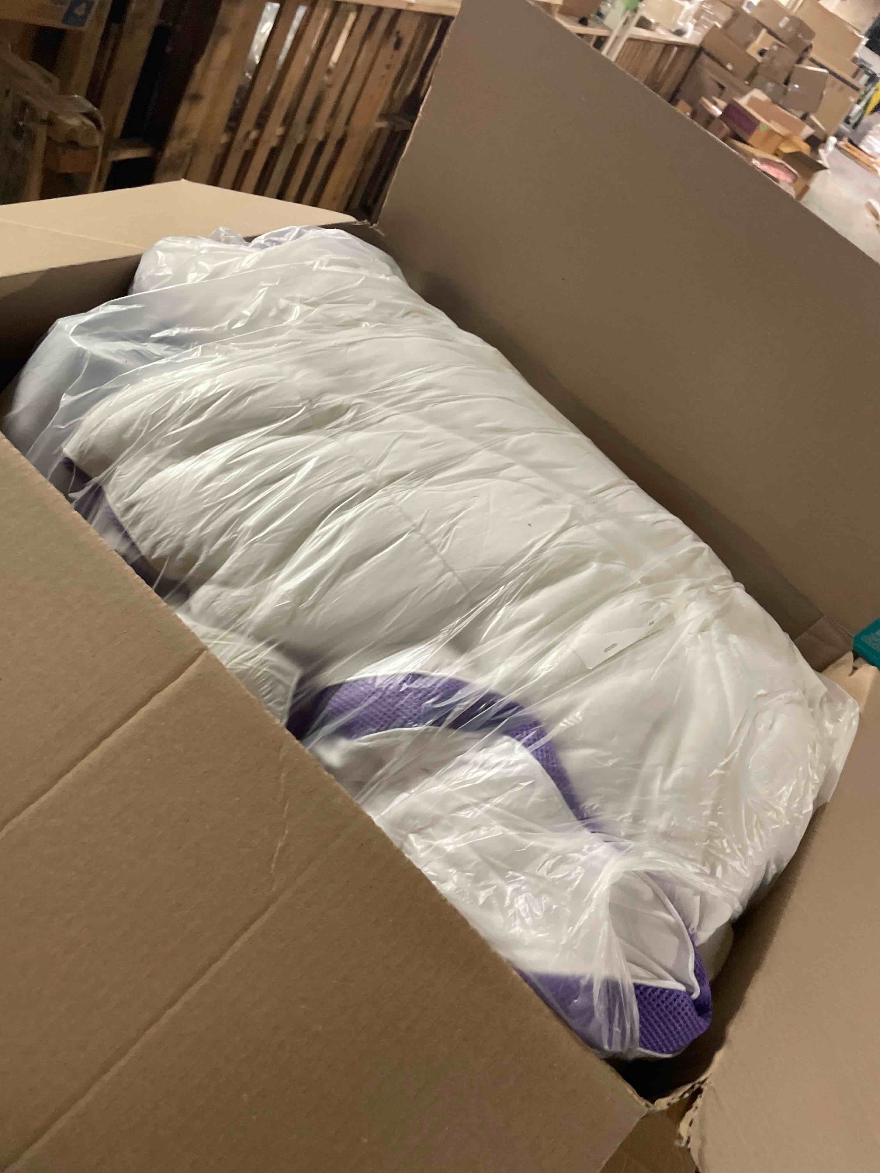 Condition photo showing As Is for Dual Layer 4 Inch Memory Foam Mattress Topper Queen - 2 Inch Gel Memory Foam and 2 Inch Pillow Top Mattress Pad, 7-Zone Egg Crate Mattress Topper