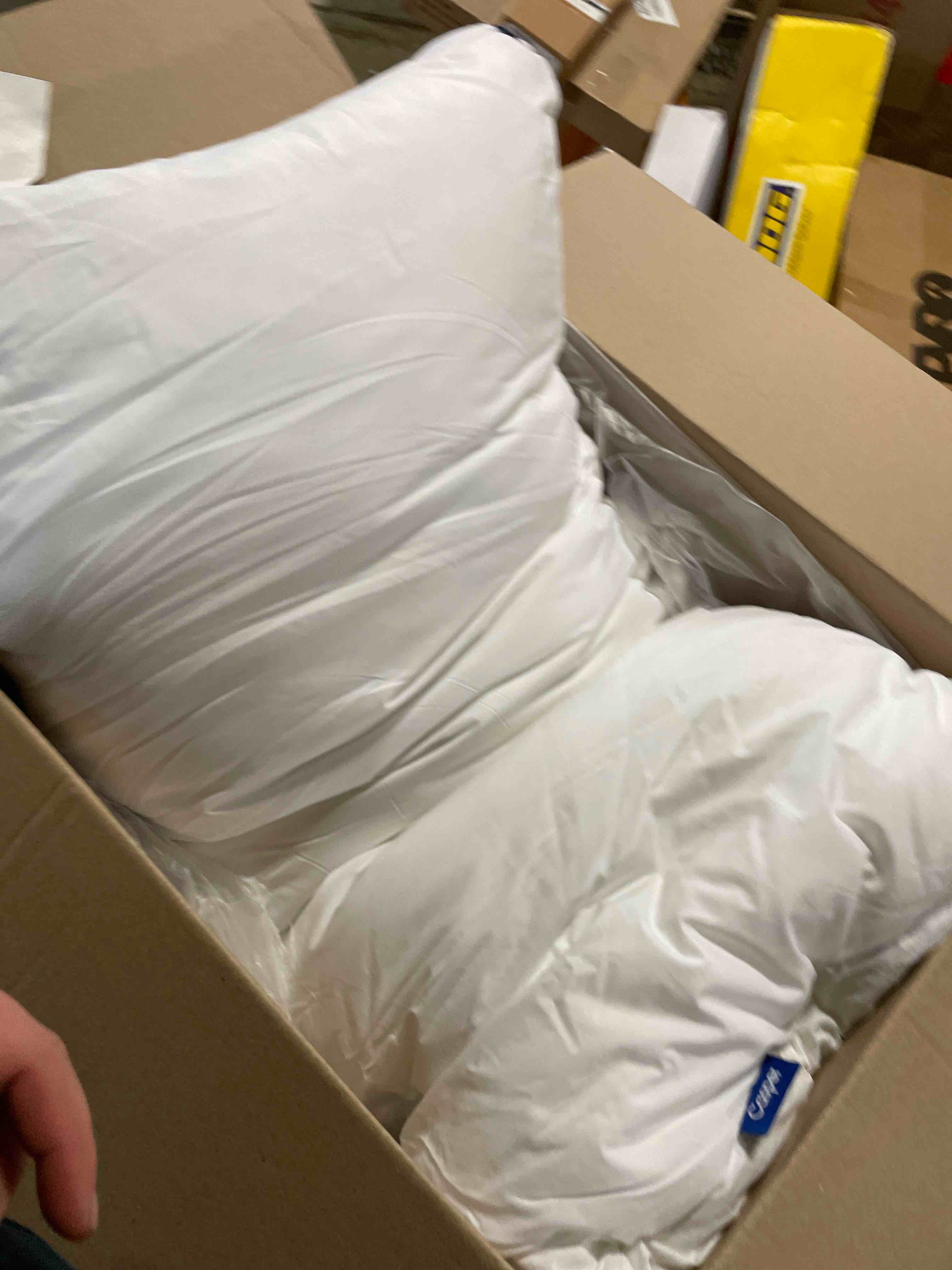 Condition photo showing As Is for Casper Original Pillow for Sleeping, King, White, Two Pack King Two Pack