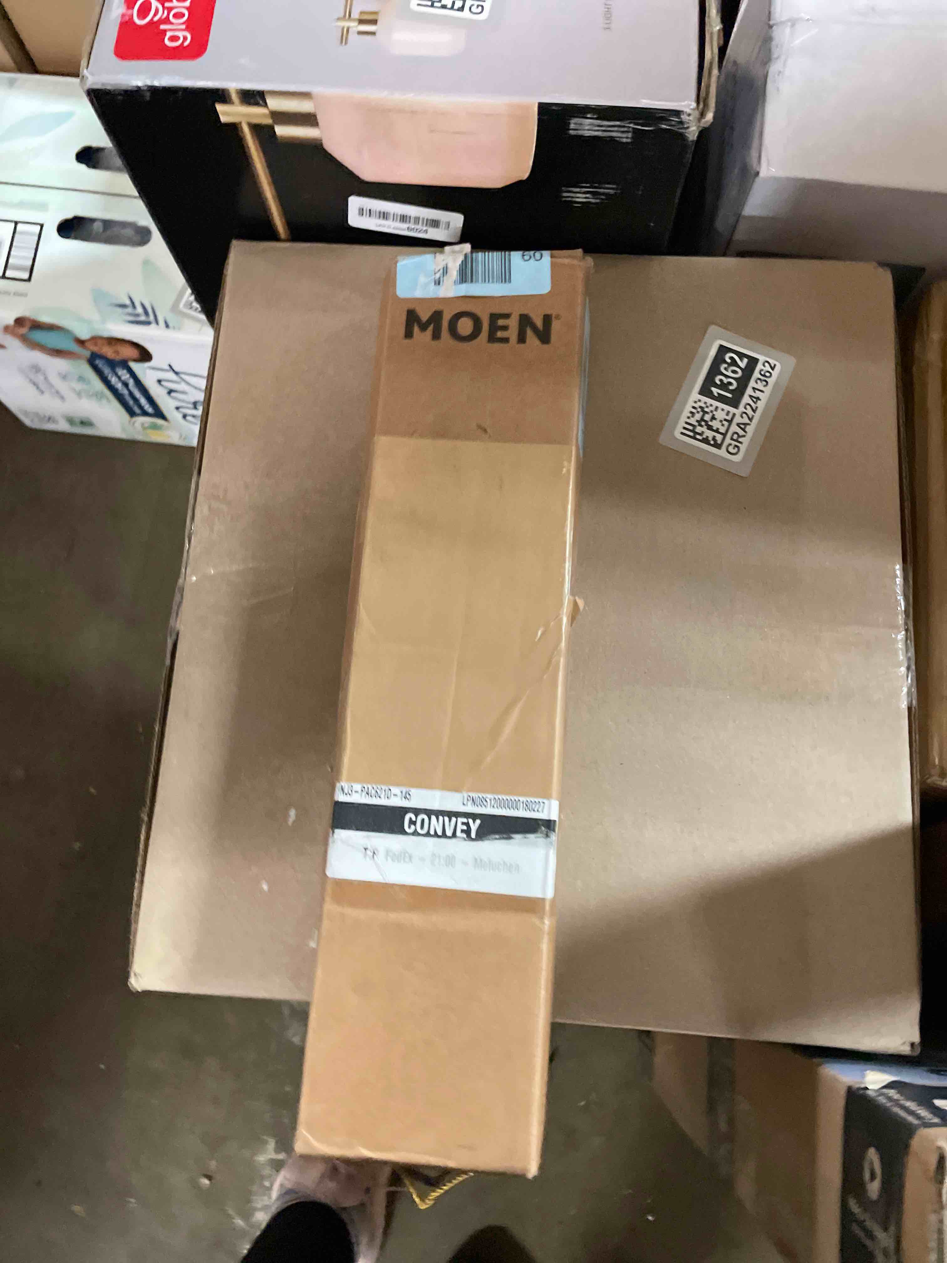 Condition photo showing As Is for Moen Genta LX Matte Black Modern 18-Inch Single Kitchen or Bathroom Towel Bar, BH3818BL