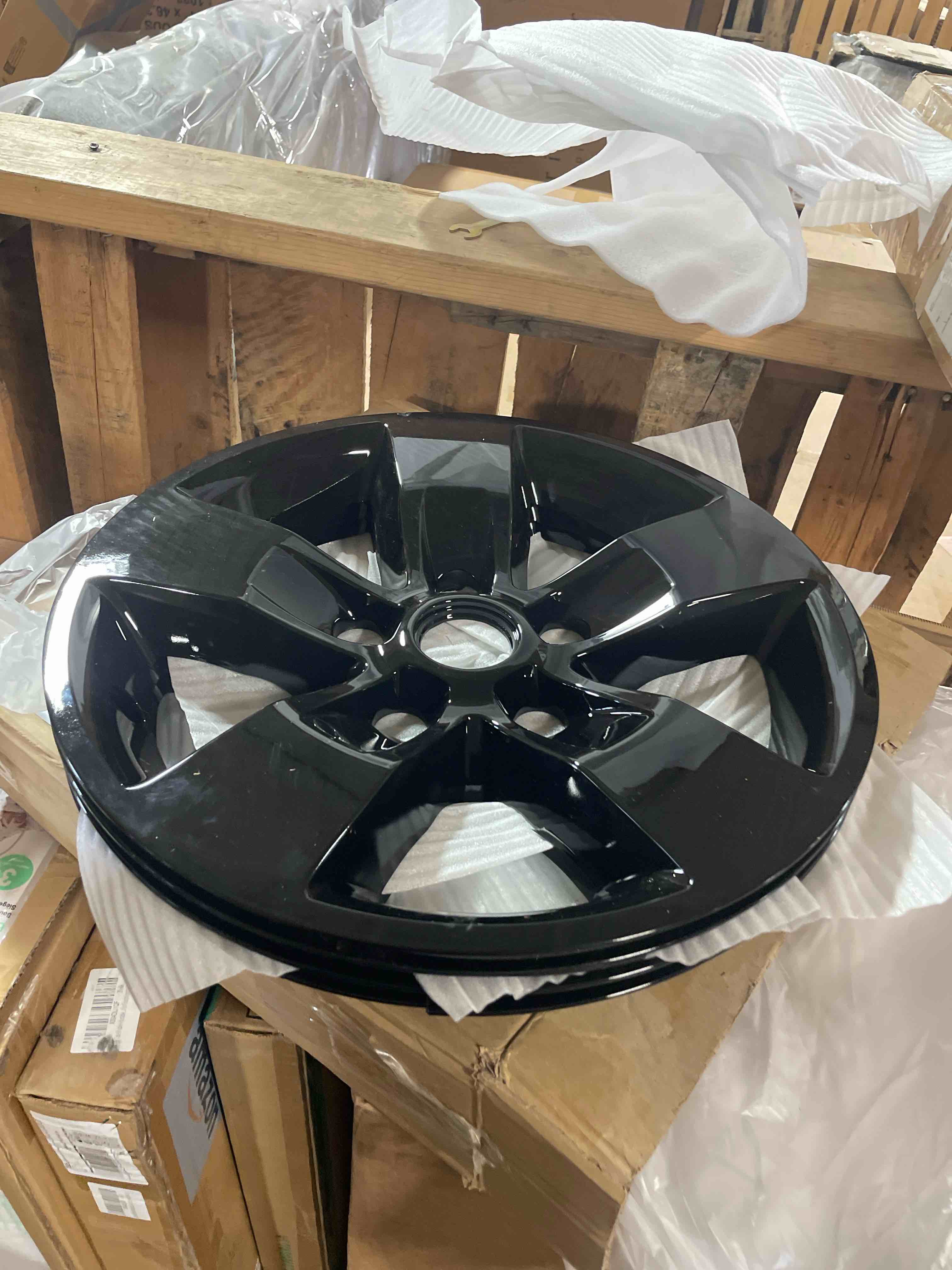 Condition photo showing New/Like New for Upgrade Your Auto 17" 4pc Gloss Black Wheel Skins (Set of 4) for Jeep Compass 2017-2021