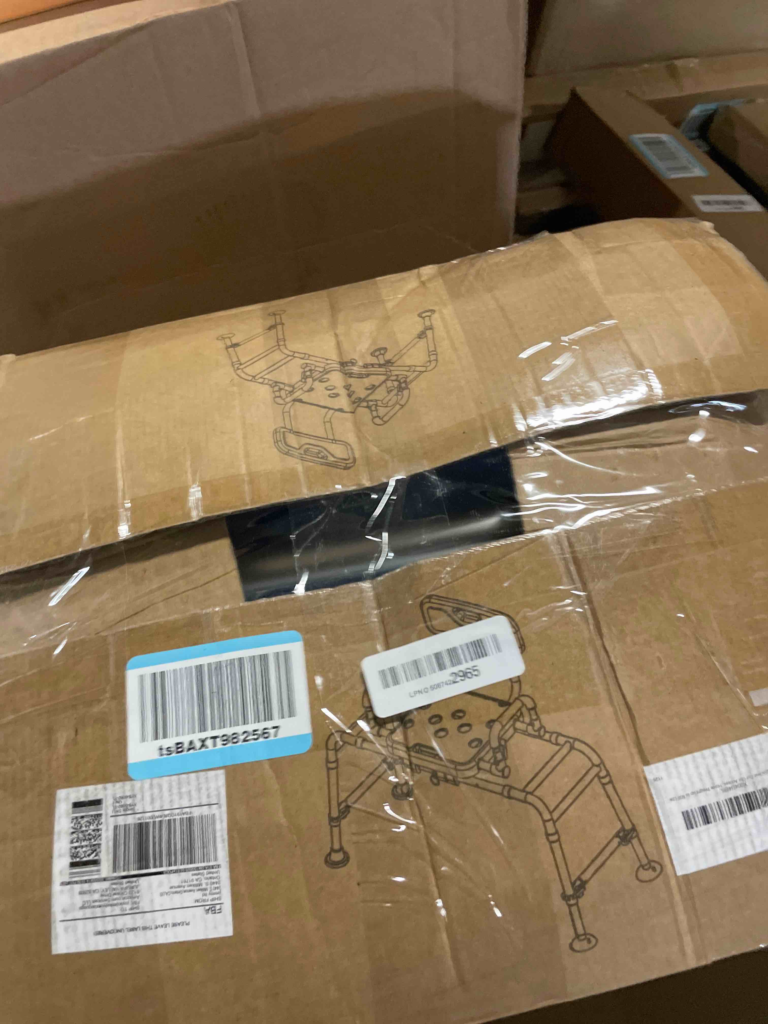 Condition photo showing As Is for Sliding Shower Chair with Arms and Back, 500lbs Tub Transfer Benches with Non Slip Aluminum Body and Suction Cups Adjustable Height Bath Seats for Seniros Elderly Disabled or Bariatric Adults XY5-G302-TL Largest Sliding Shower Chair Bench