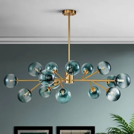 Burness 15 - Light Sputnik Modern Linear Modern Glass Bubble Dining Chandelier