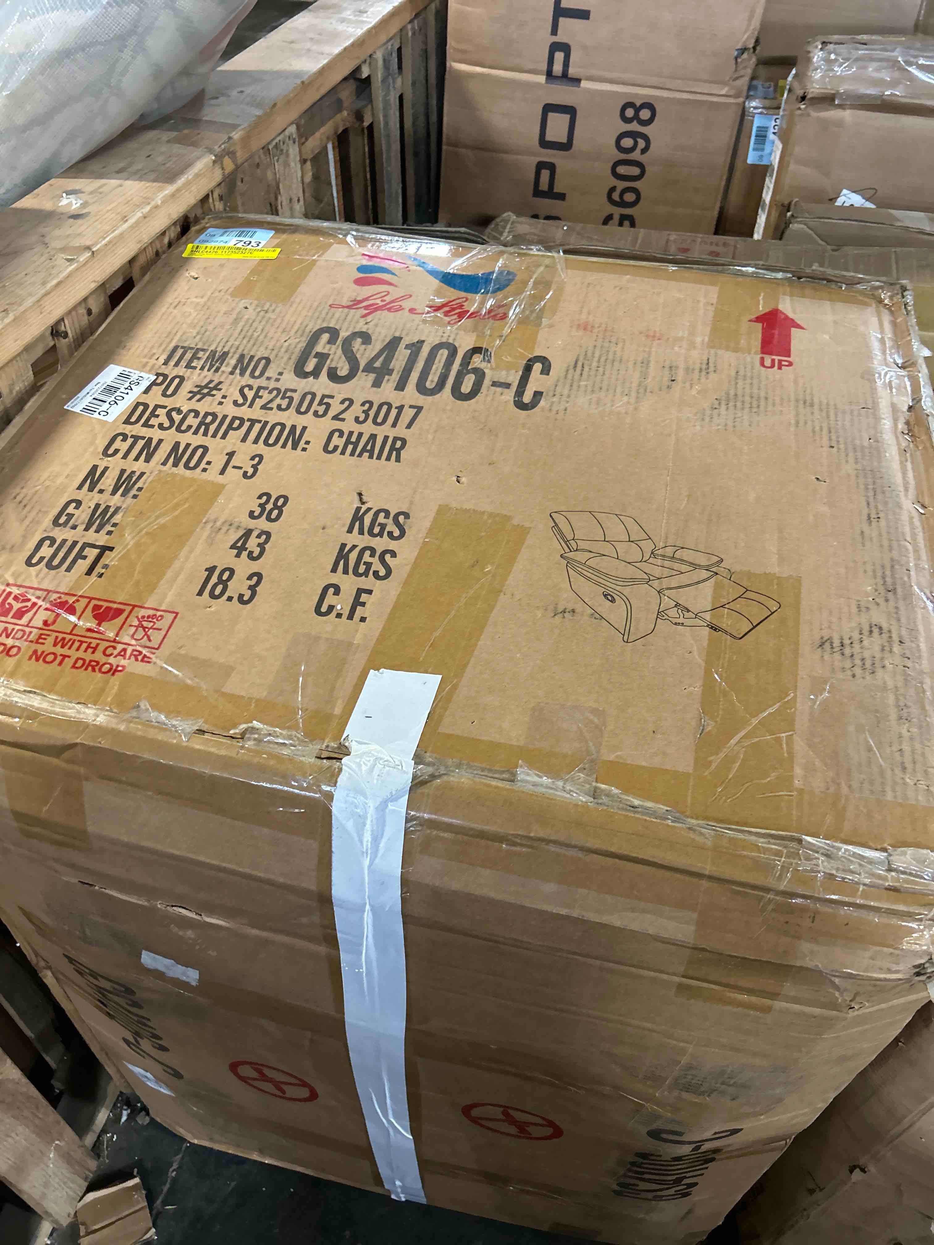 Condition photo showing As Is for Lateka Living Room Recliner Chair(Box 1 of 3 only)
