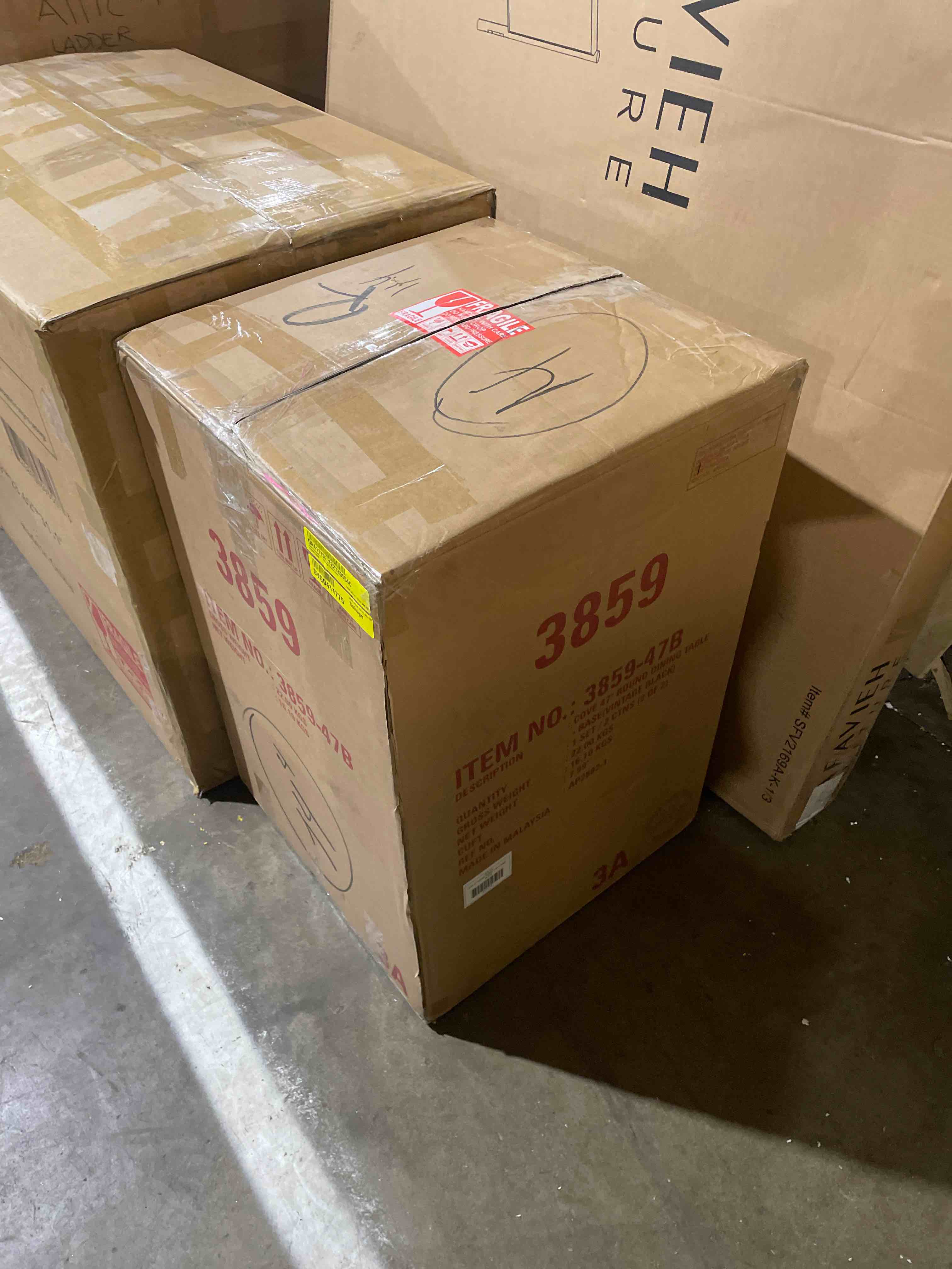 Condition photo showing As Is for Aron Round 47" Dining (Table Base Only)