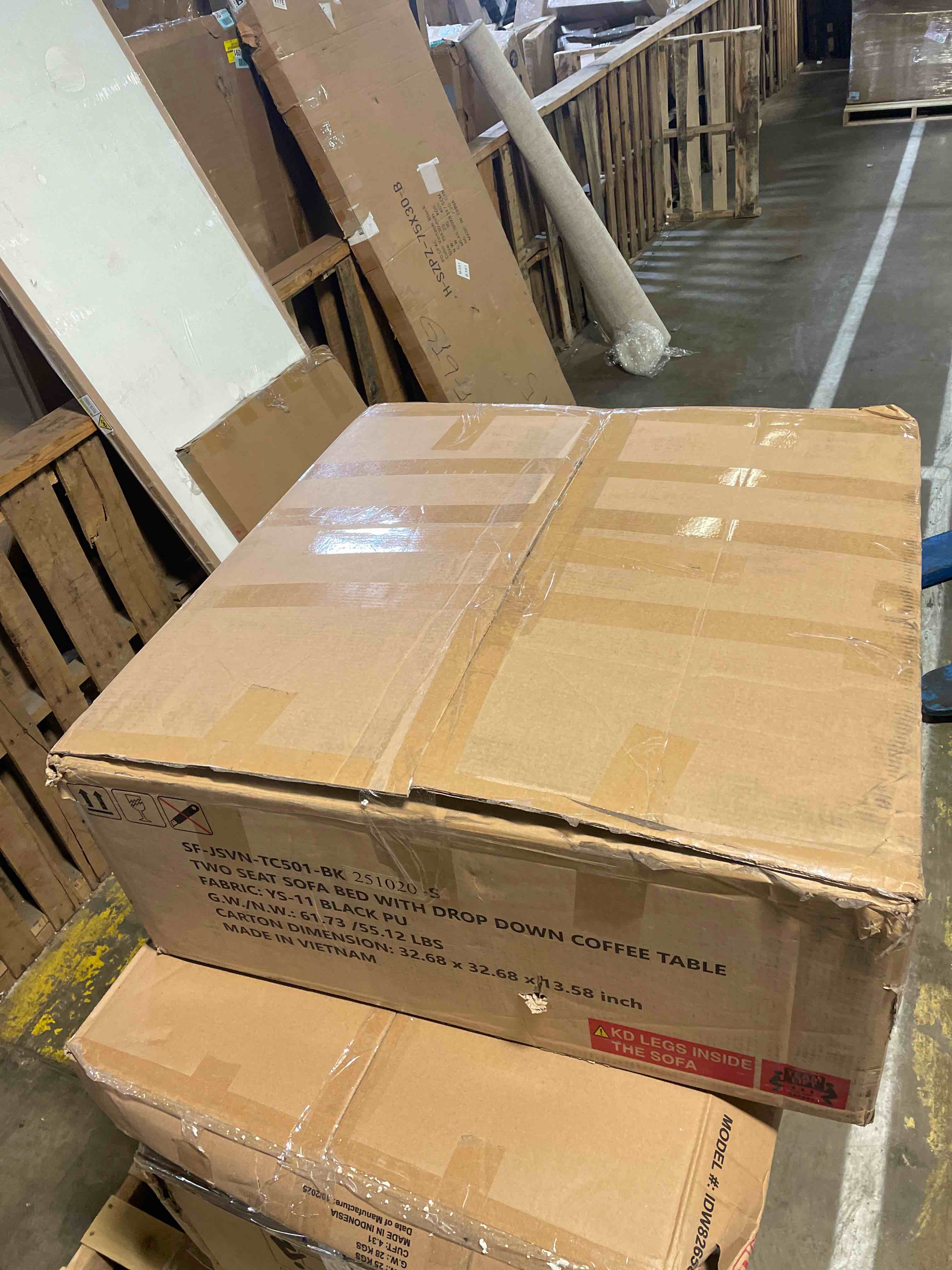 Condition photo showing Good Condition for Killen Full 64" Wide Faux Leather Loose Back Convertible Sofa with S