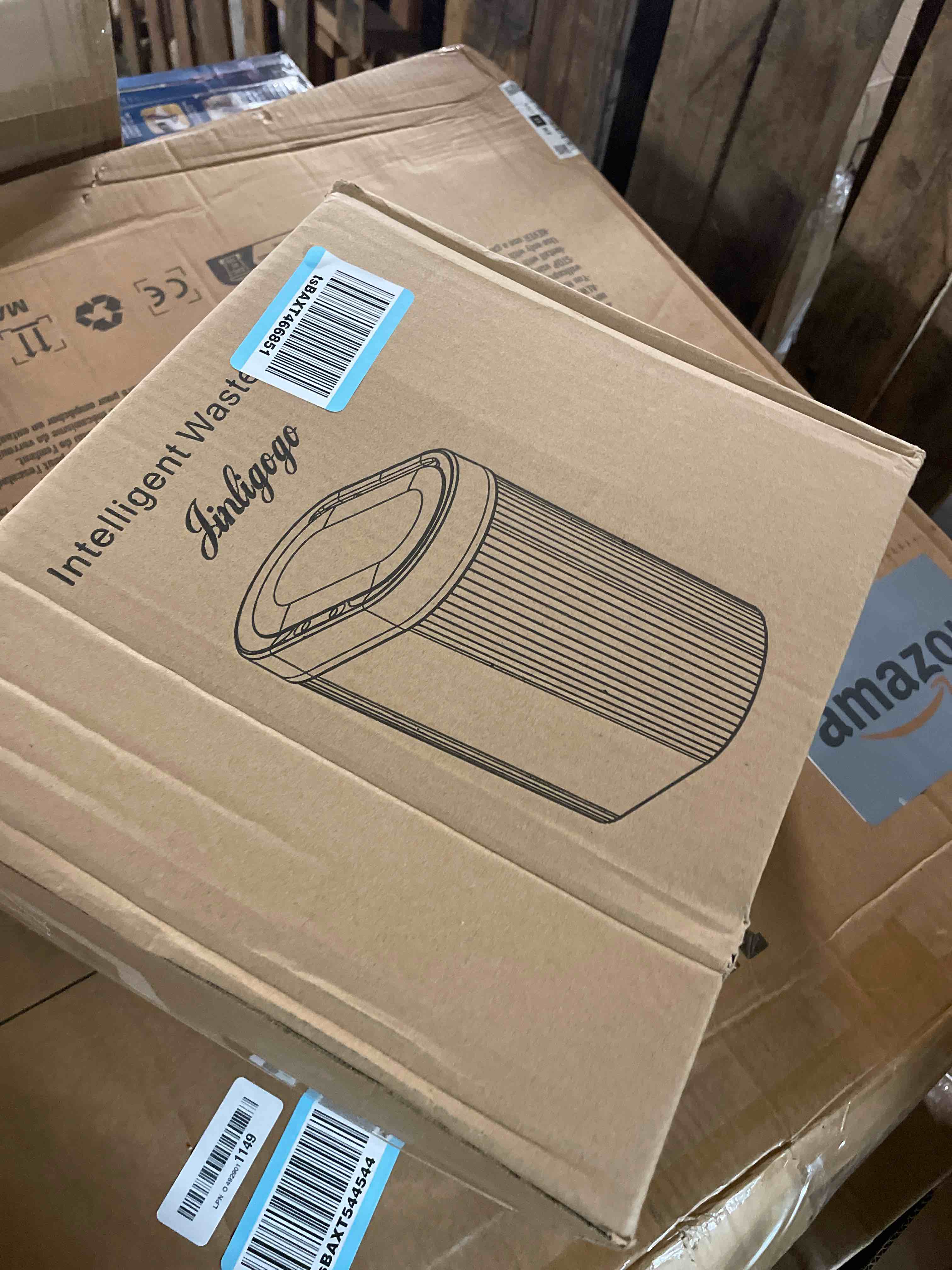 Condition photo showing New/Like New for 5 Gallon Bathroom Trash Can with Lid, Automatic Motion Sensor Black Trash Can, Touchless Slim Waterproof Garbage Bin for Kitchen, Bedroom, Office, and Bathroom 1P-5 Gallon Black