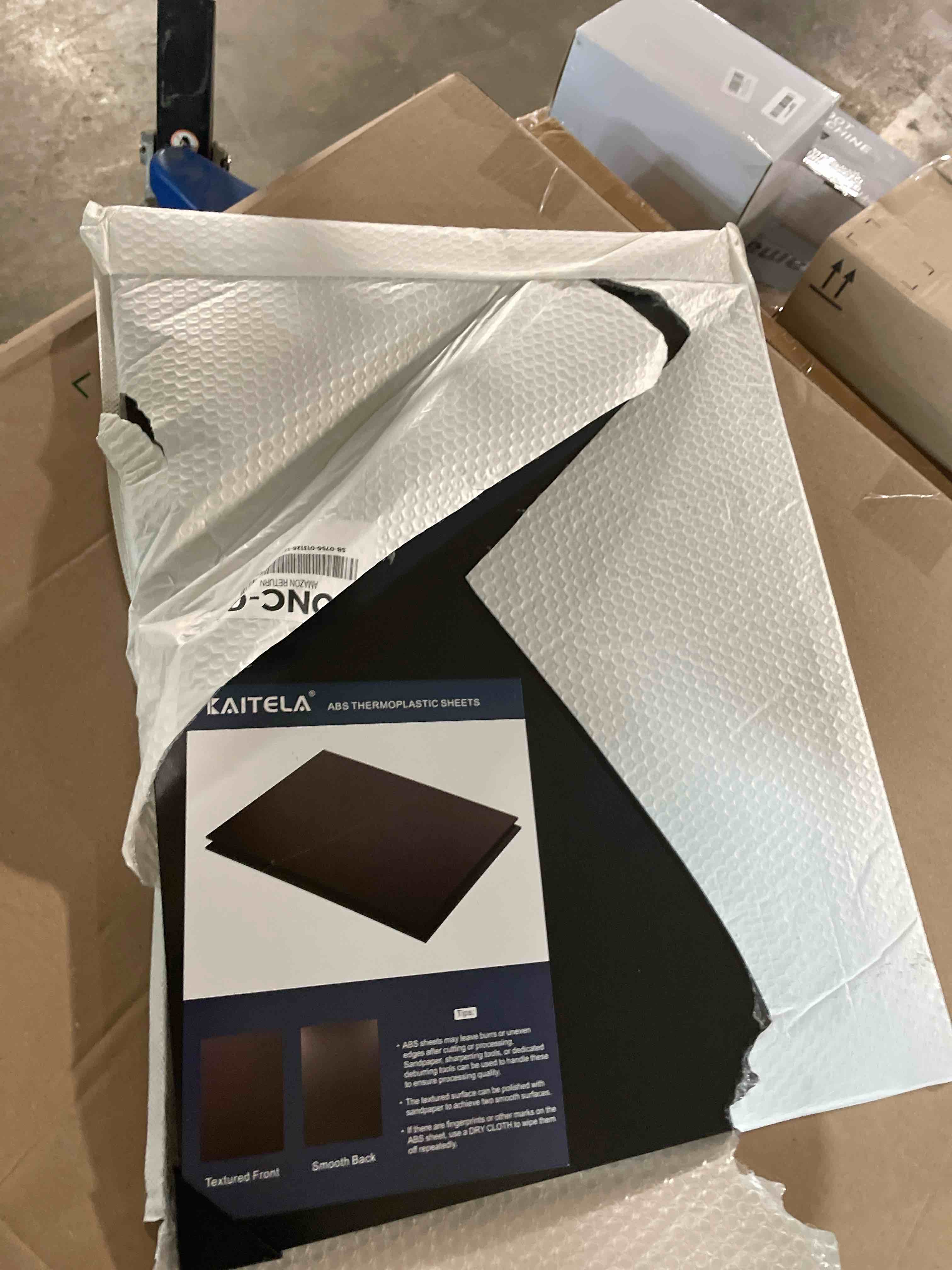 Condition photo showing New/Like New for ABS Plastic Sheet 18" x 24" x 1/4" Thick (6mm) Black Rigid Moldable Thermoplastic Board for Crafts, DIY Projects, Home Decor - Textured & Smooth Surface, Pack of 2 18" x 24", 1/4" Thick 2