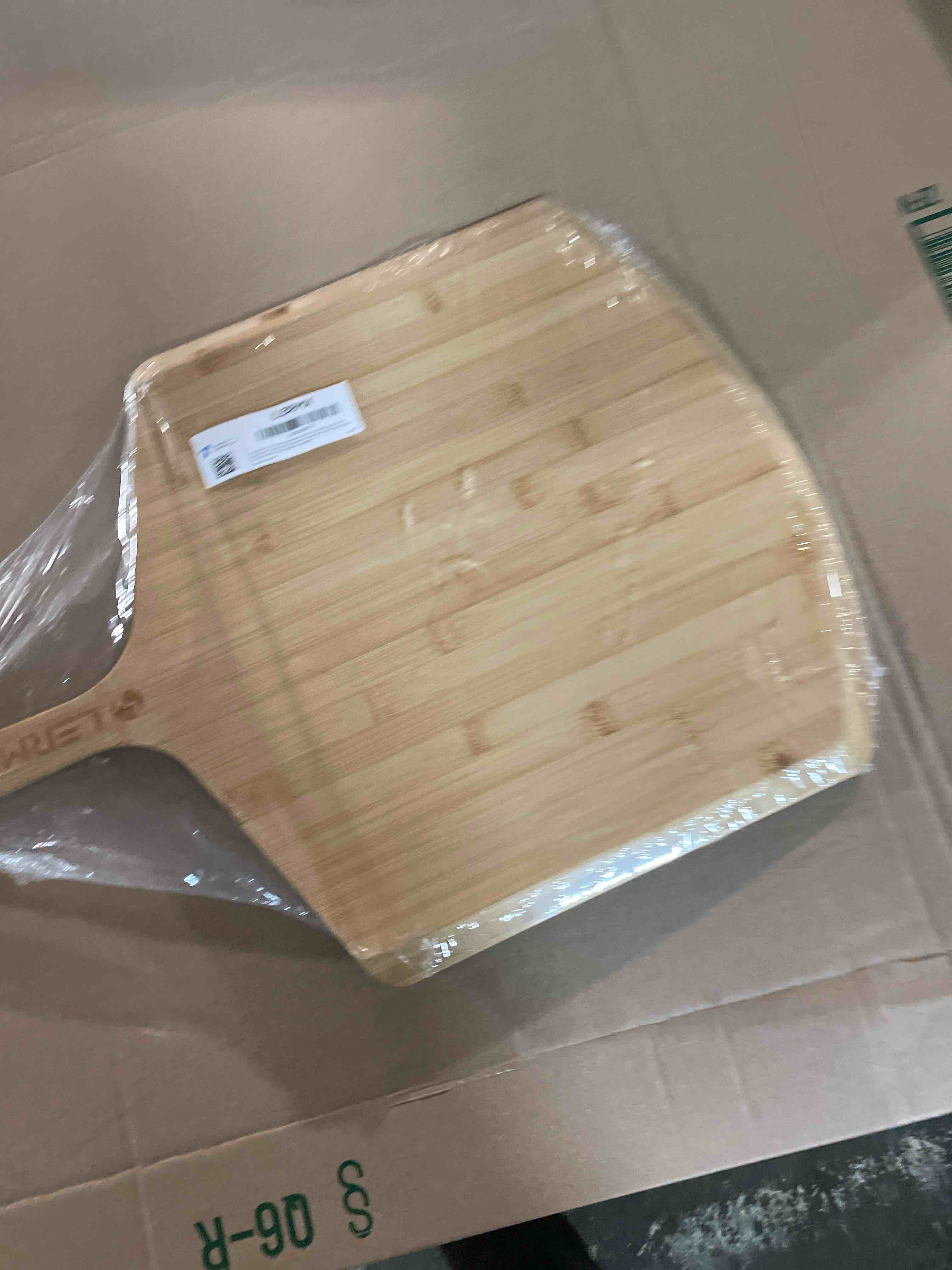 Condition photo showing New/Like New for Pizza Peel 16 Inch, Natural Bamboo Pizza Peel Pizza Paddle Spatula Oven Accessory for Large Wood Pizza Board For Transferring & Serving, Wood Pizza Cutting Board for Cheese Bread Fruit Vegetables 24"L x 16"W