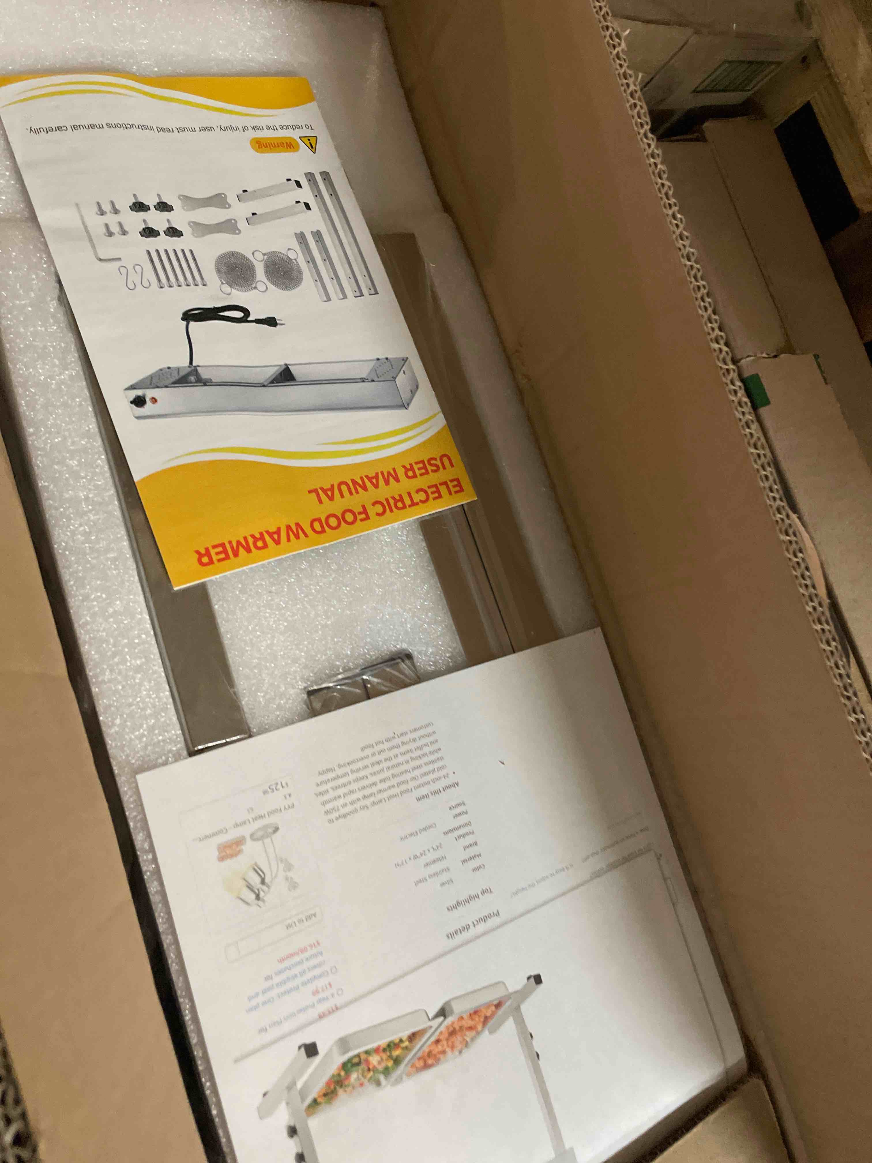 Condition photo showing New/Like New for PYY Food Heat Lamp - 42 Inch Commercial Heat Lamp for Food, Pass-Through Stations Heating, Stainless Steel Infrared Food Warmer Light for Cafeteria Restaurants Kitchen, 850W(Silver)