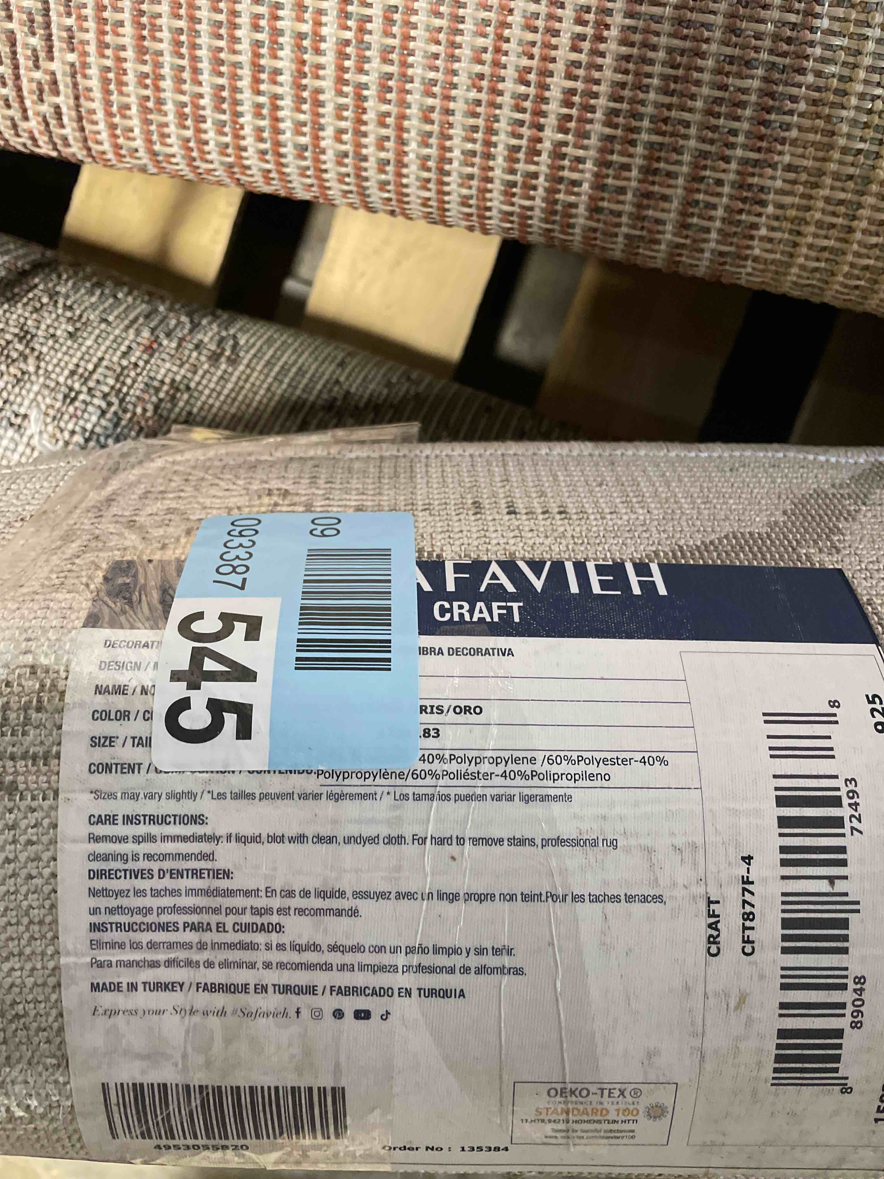 Condition photo showing New/Like New for SAFAVIEH Craft Paul Abstract Area Rug  Grey/Gold  4  x 6