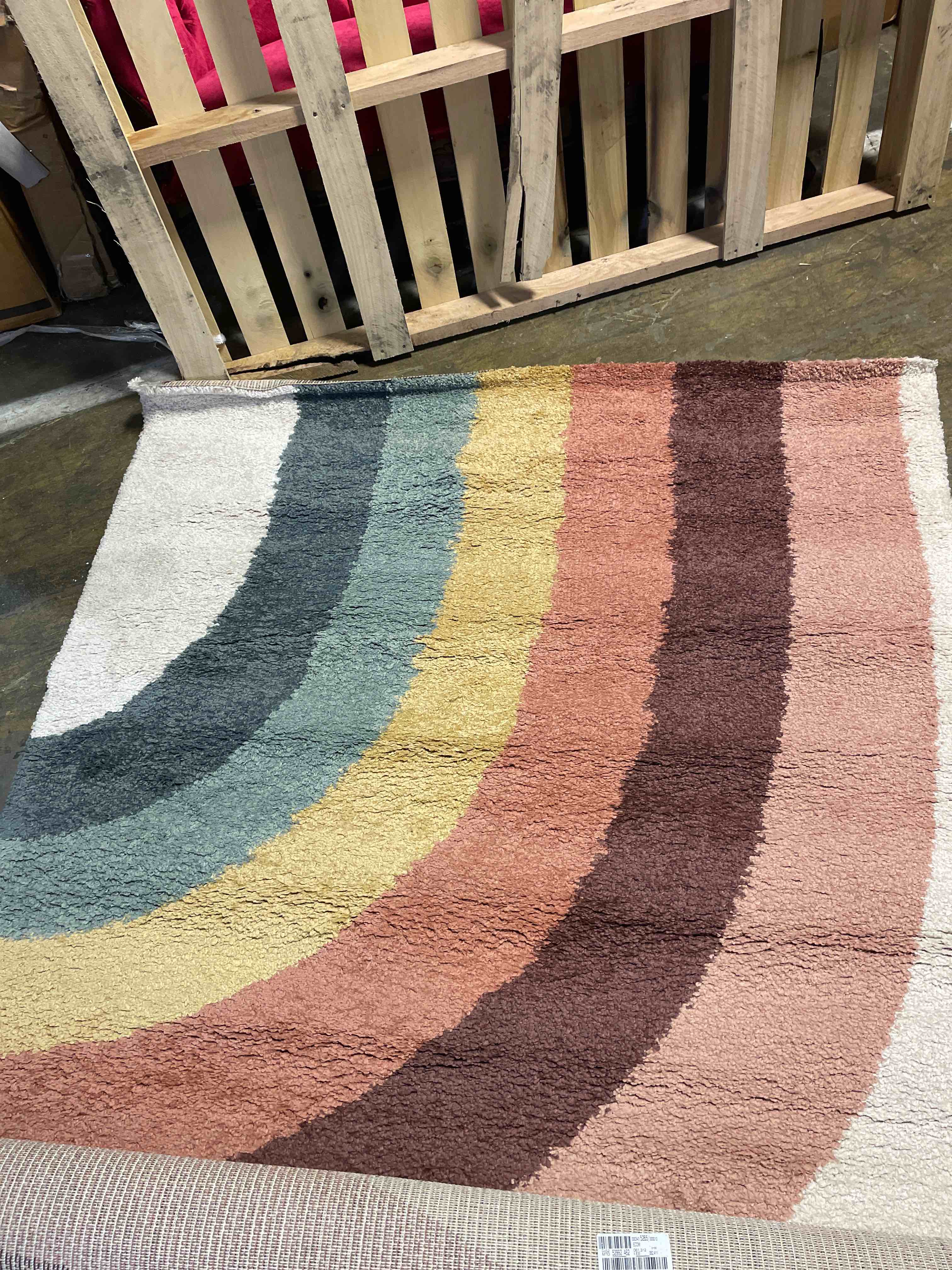Condition photo showing New/Like New for Retro Rainbow Handmade Rug 5x10