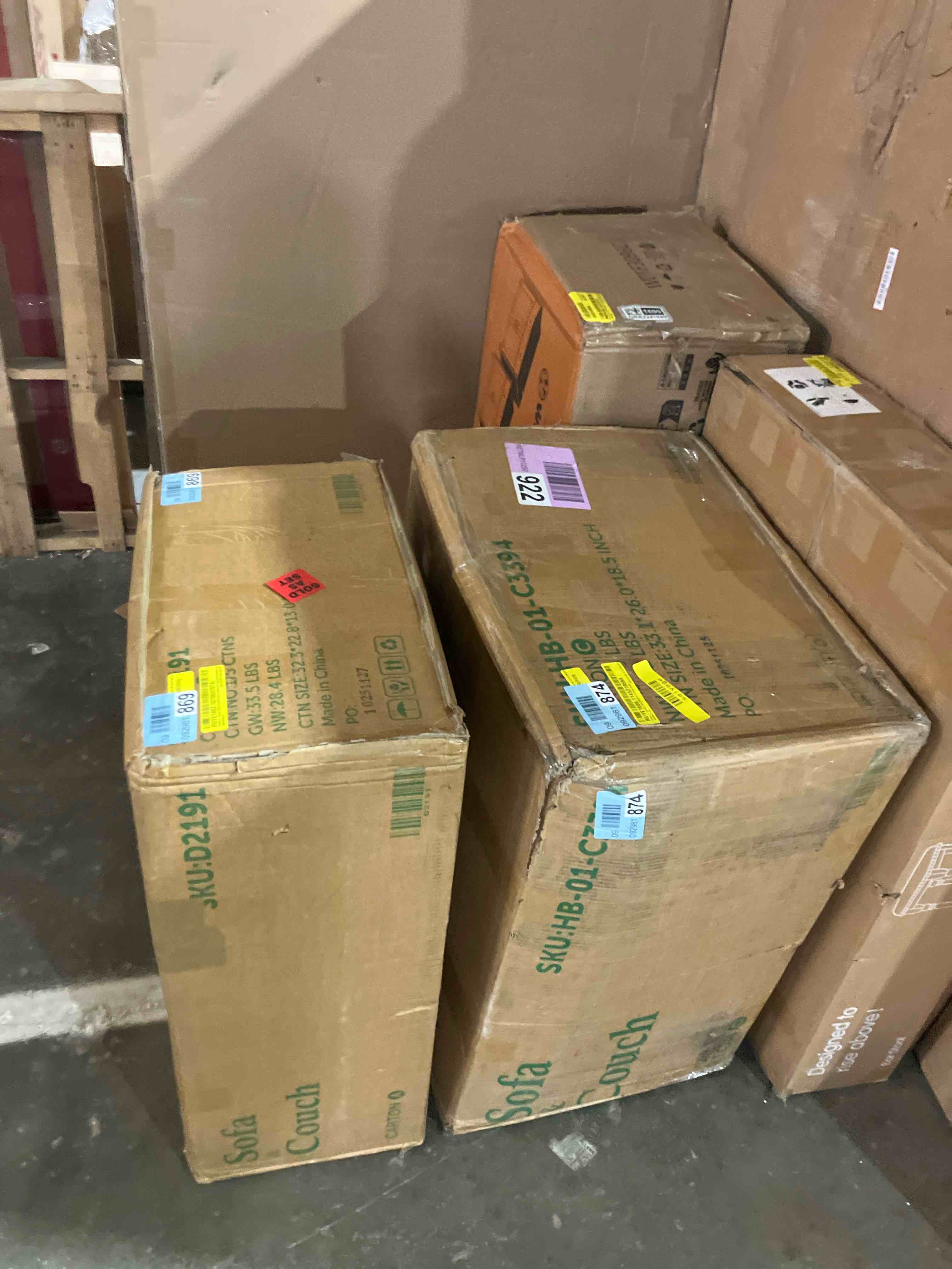 Condition photo showing As Is for EDENFIELD 3-PC SECTIONAL WITH CHAISE (Corner seat and armless chair only)