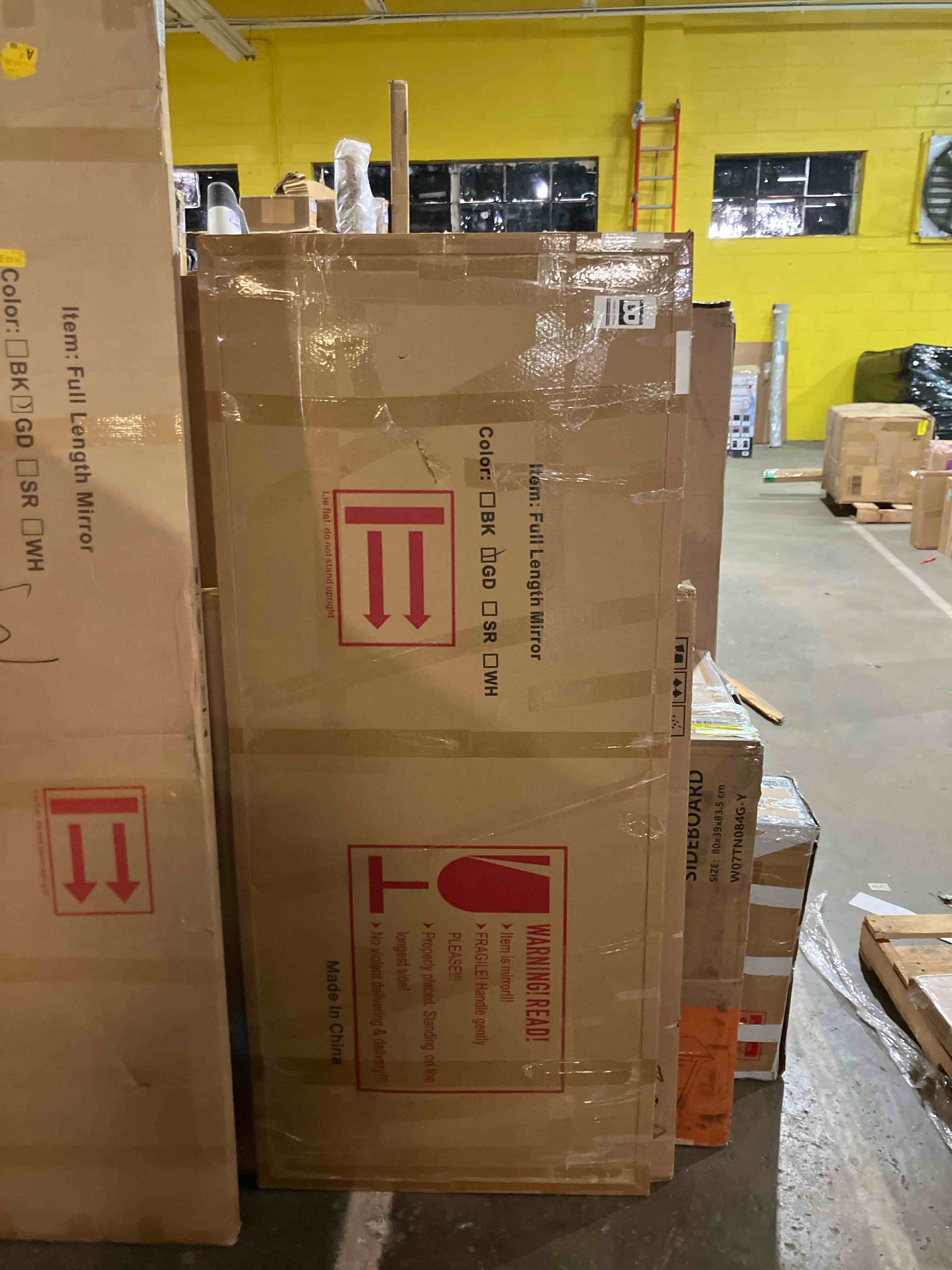 Condition photo showing New/Like New for Antok Full Length Mirror, 71"x32" Floor Mirror, Arched Floor Standing Freestanding Arch Full Body Mirrors with Stand for Bedroom, Hanging Mounted for Living Room Cloakroom,Gold Gold 71"L x 32"W