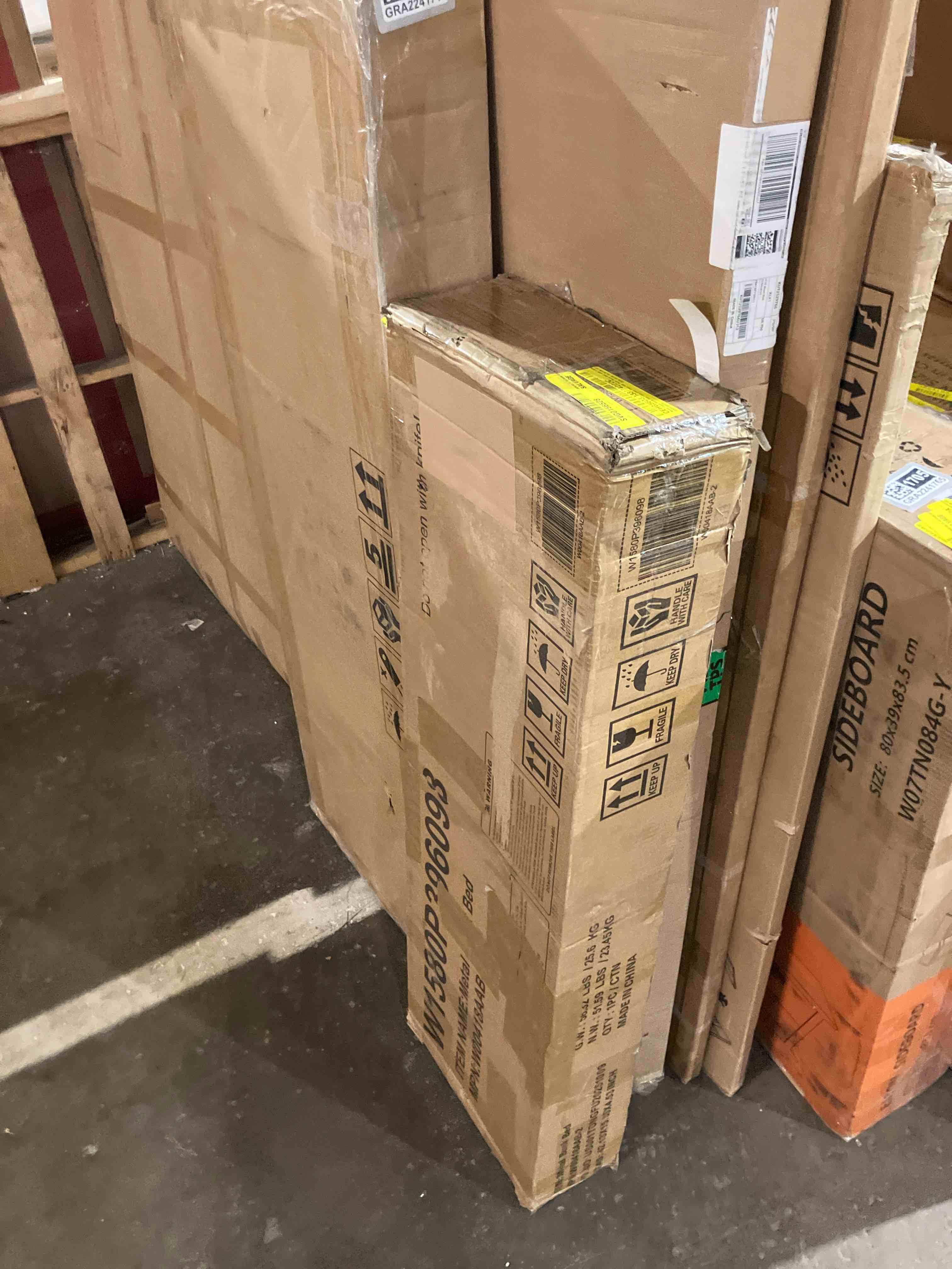 Condition photo showing As Is for Yingst Kids Twin Over Twin Over Twin Bunk Bed (Box 2 missing box 1)