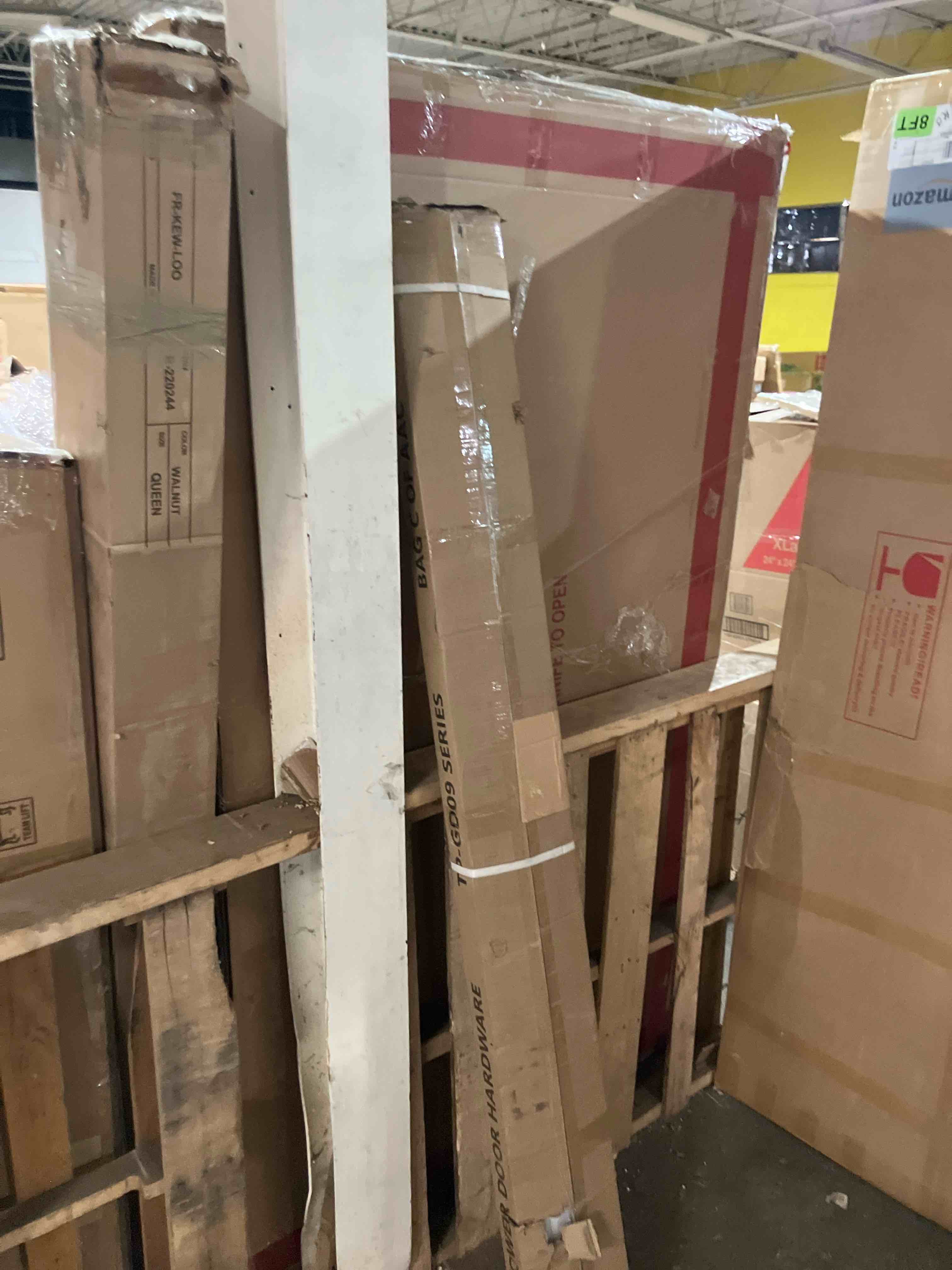 Condition photo showing As Is for 45-49" W X 76" H Frameless Double Sliding Shower Door TP-GD09-BM-4876 (Hardware only)