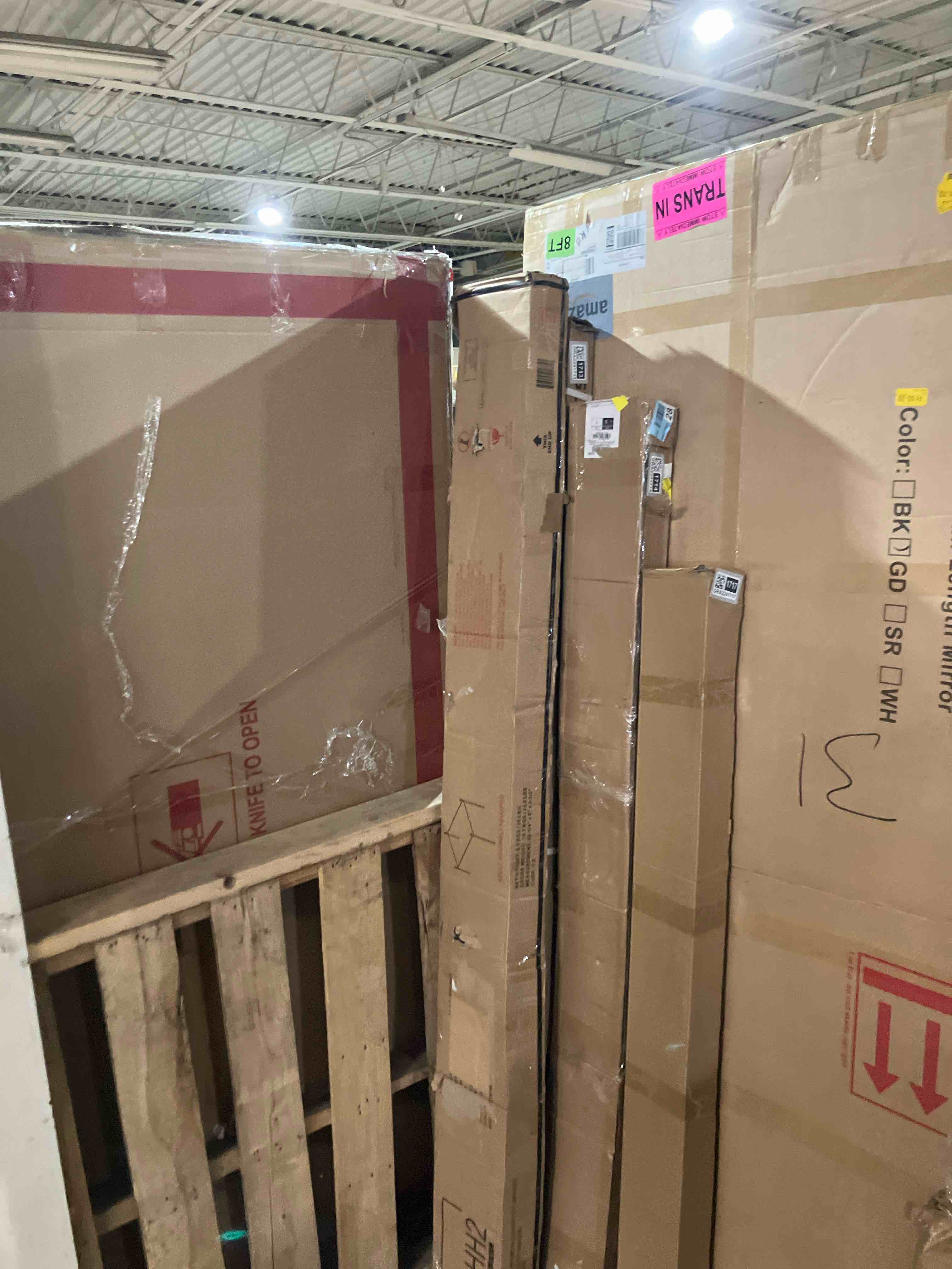 Condition photo showing As Is for King Aasif Upholstered Metal Canopy Bed (Canopy only does not come with bed)  