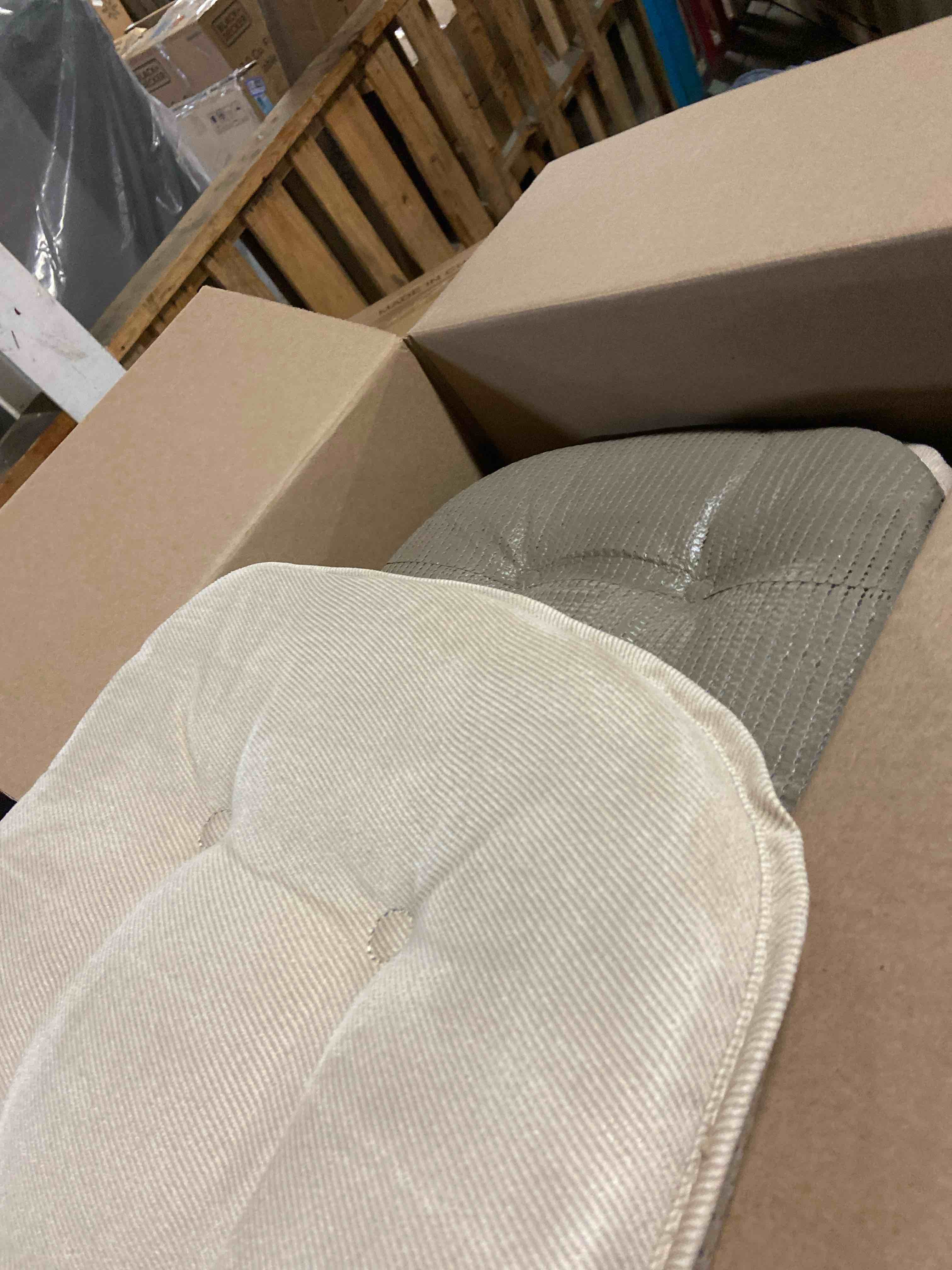 Condition photo showing New/Like New for Non-Slip Chair Cushions, Assembled in USA, U-Shaped Skid-Proof Seat Pads for Dining Room, Kitchen, Office, 15"x16" Slub Cedalon 4 Pack