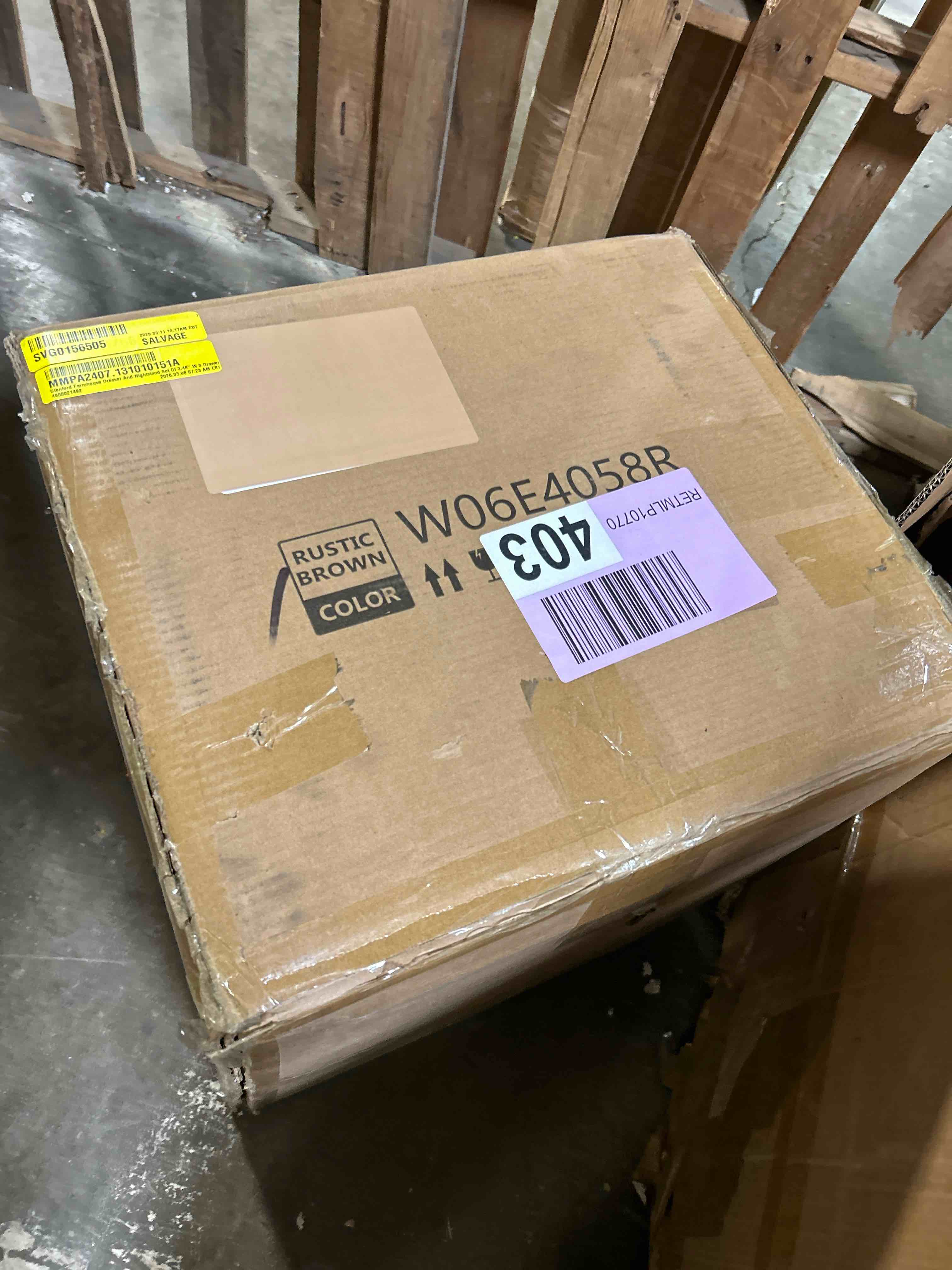 Condition photo showing As Is for Glenford Farmhouse Dresser And Nightstand Set (1 nightstand only)