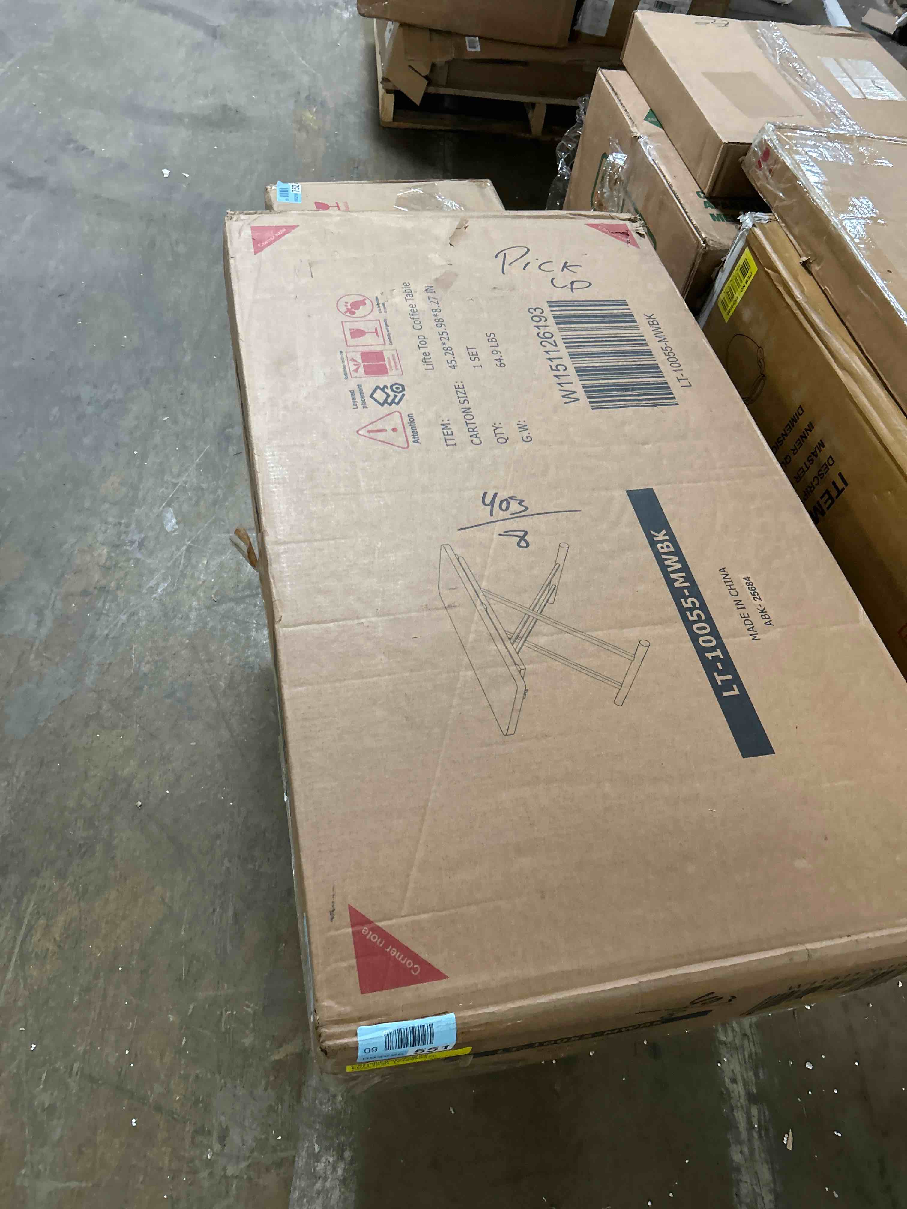 Condition photo showing New/Like New for Folding Table 30 Inch - Small Desk Adjustable Height TV Tray for Laptop, Couch, Camping - Heavy Duty Utility Foldable Table for Small Spaces, No Assembly Required, Snowy Granite (Black) Black 30in