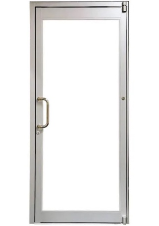 36 in. x 84 in. right-hand/outswing silver anodized aluminum prehung commercial door (incomplete 1/2)