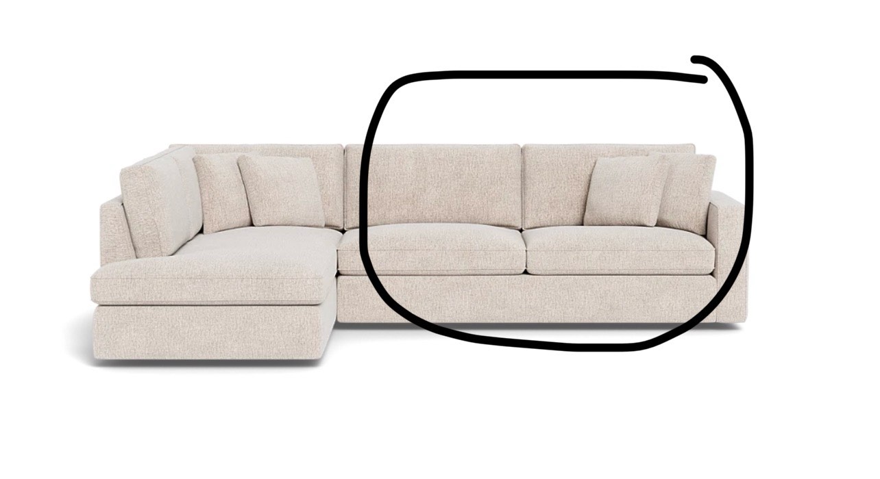 James 3-Seat Bumper Sectional