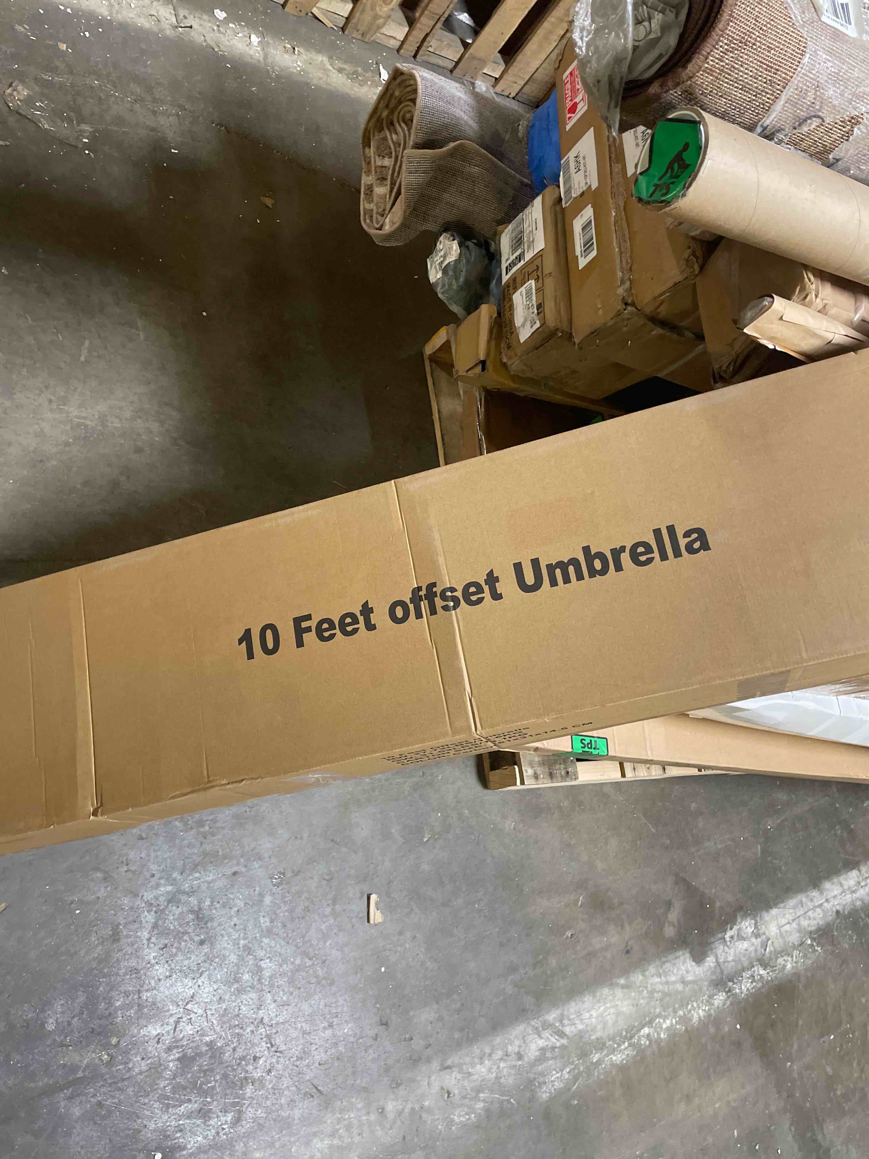 Condition photo showing New/Like New for wikiwiki 10ft patio umbrellas offset outdoor umbrella cantilever hanging umbrellas w/infinite tilt, fade resistant waterproof recycled fabric canopy & cross base, for yard, garden & deck, carbon