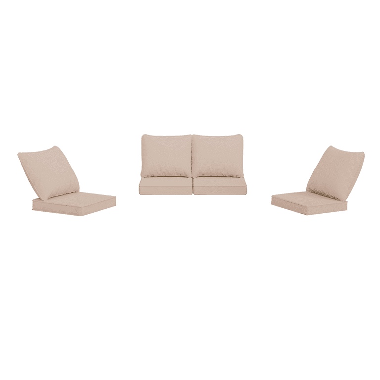 MRUAKA Outdoor Cushions for Patio Furniture, 4'' Replacement Cushions for Outdoor Furniture, Set of 4 Water-Resistant Outdoor Sectional Cushions for Sofa Couch Chair (Beige