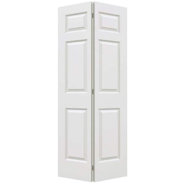36 in. x 80 in. 6 Panel Colonist Primed Textured Molded Composite Hollow Core Closet Bi-Fold Door