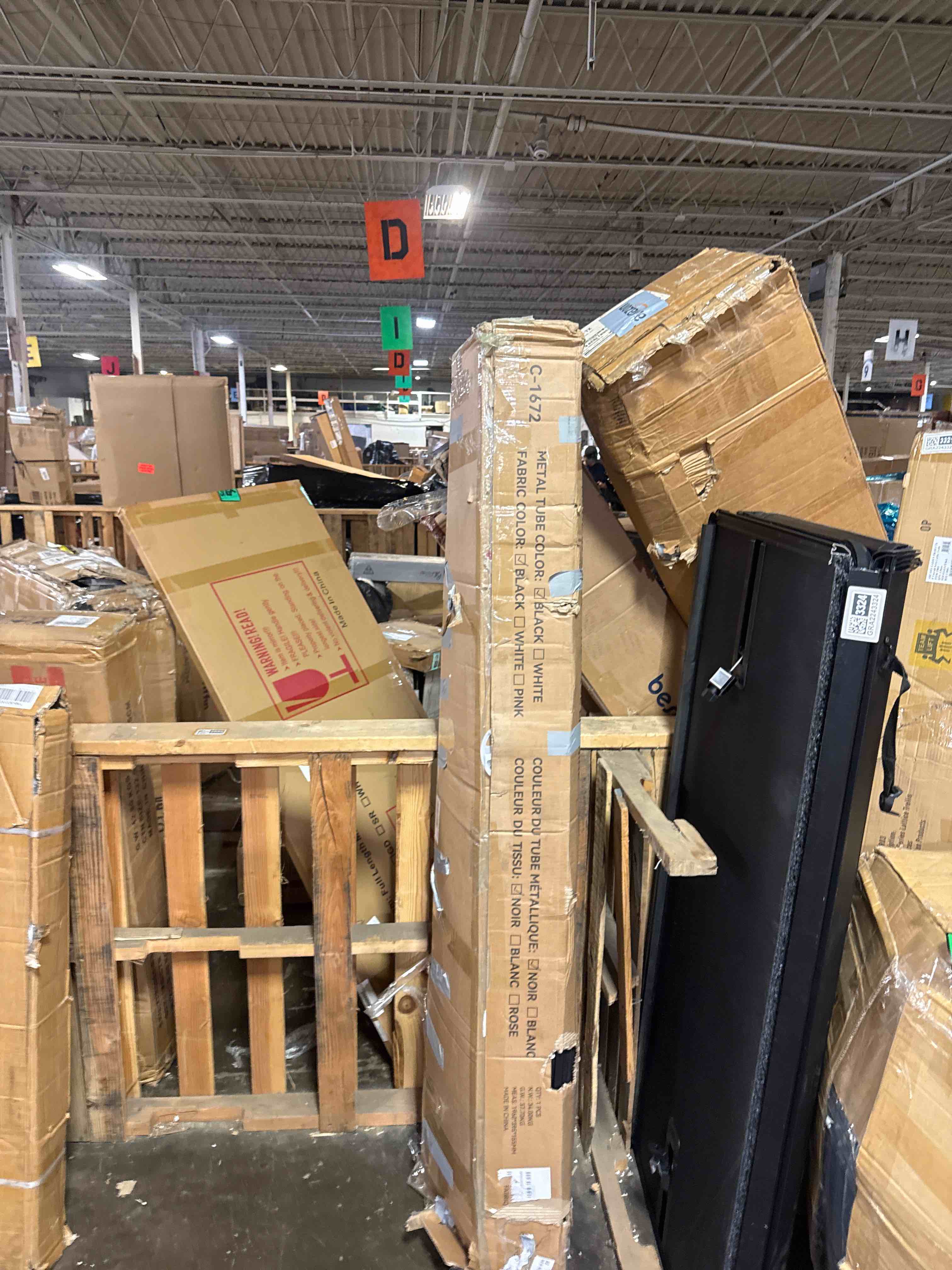 Condition photo showing As Is for forestell queen bed frame with wood headboard, black platform bed with 2 storage drawers & shelf, built-in charging station & led lights, metal support, no box spring needed, cama queen size