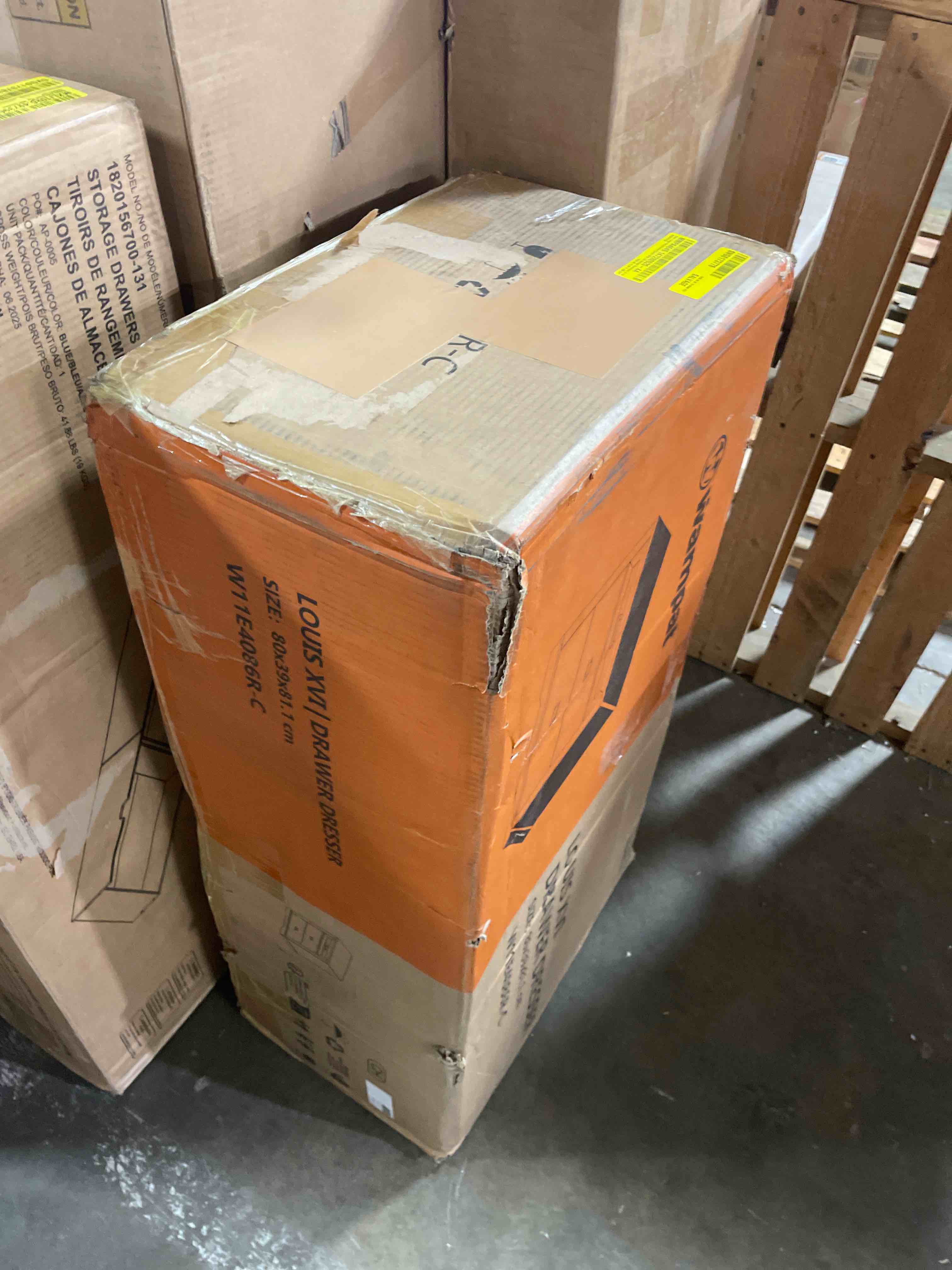 Condition photo showing Good Condition for extra - large entertainment center with tall storage bookcases, ( only one dresser drawer)