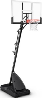 spalding 54-inch portable basketball hoop with shatter-proof polycarbonate backboard (used slight damage to the backboard)