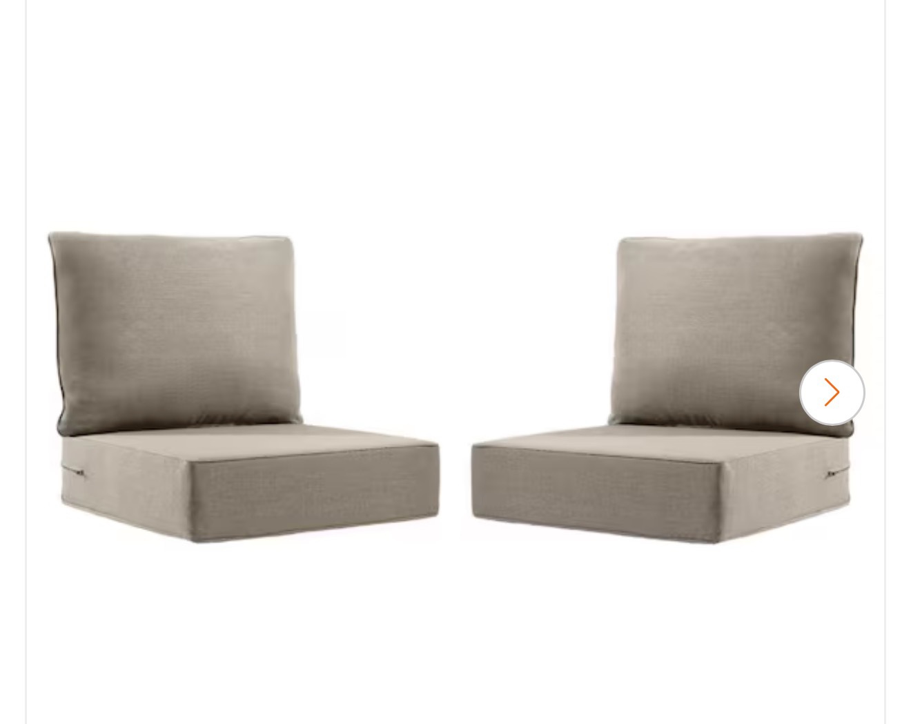 carolina 24 in. x 24 in. x 6 in. olefin 4-piece deep seating outdoor lounge chair sofa cushion in gray