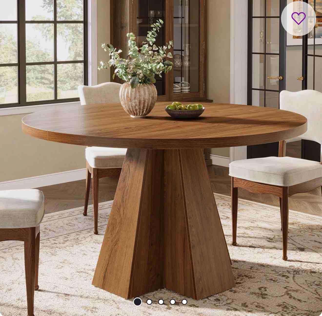 47-inch round dining table for 4, circle kitchen table for dining room, kitchen