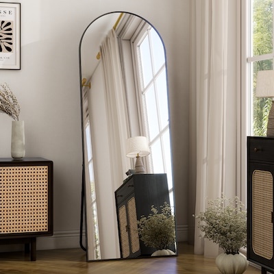 30-in W x 70.0-in H Arch Black Framed Full Length Floor Mirror